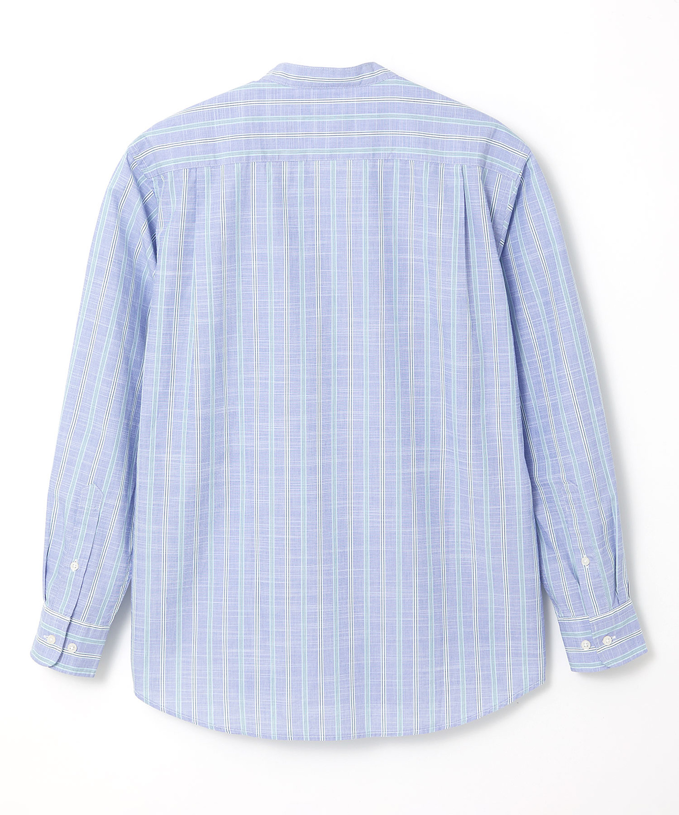 メンズ バンドカラー ストライプ シャツ通販 [1601-61108