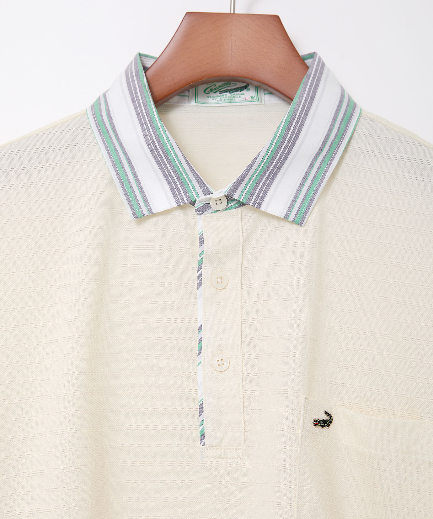 メンズ 襟布帛 シャドーボーダー ポロシャツ通販 [1602-00512