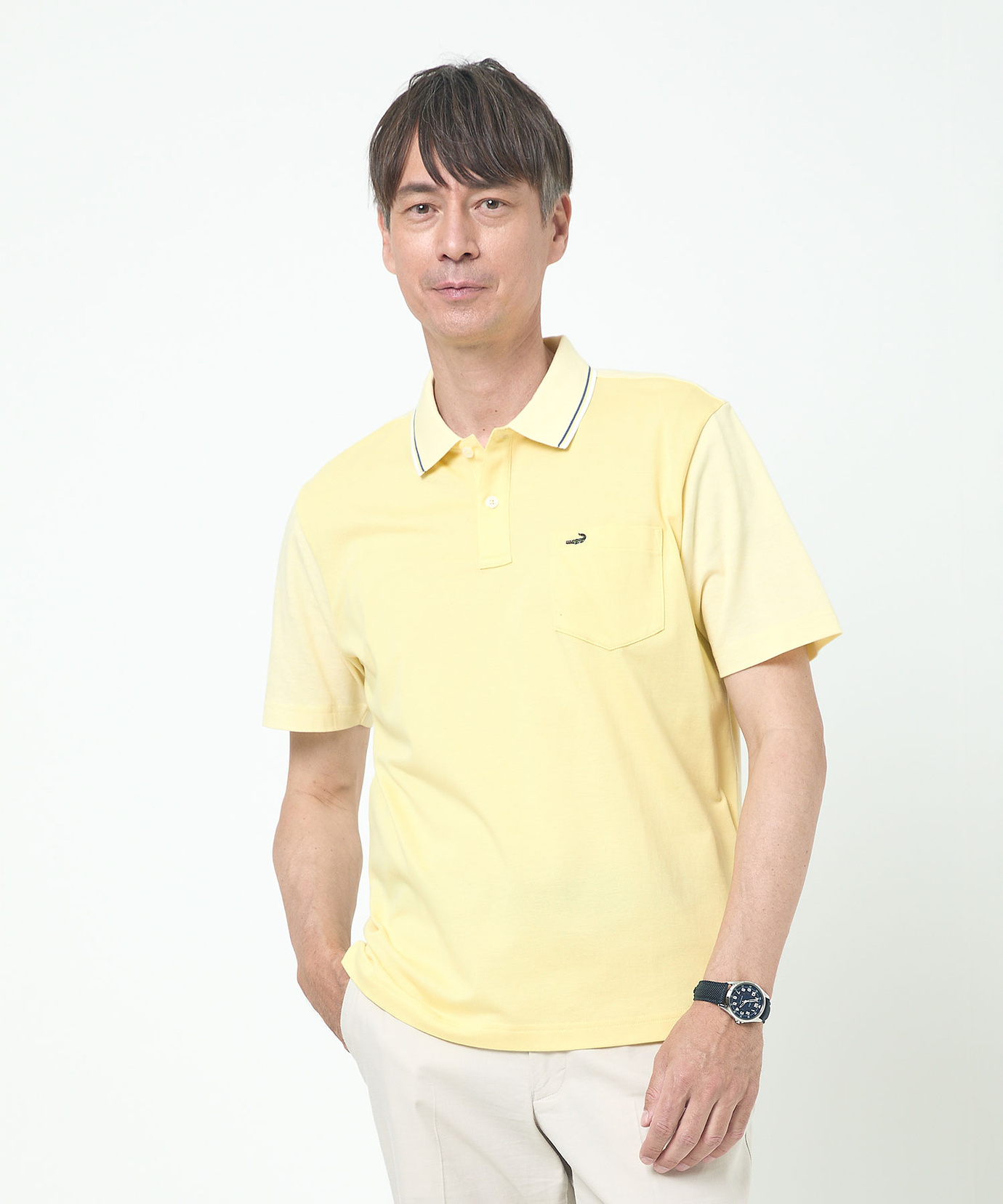 メンズ 襟ライン 鹿の子 ポロシャツ通販 [1602-00513] - クロコダイル