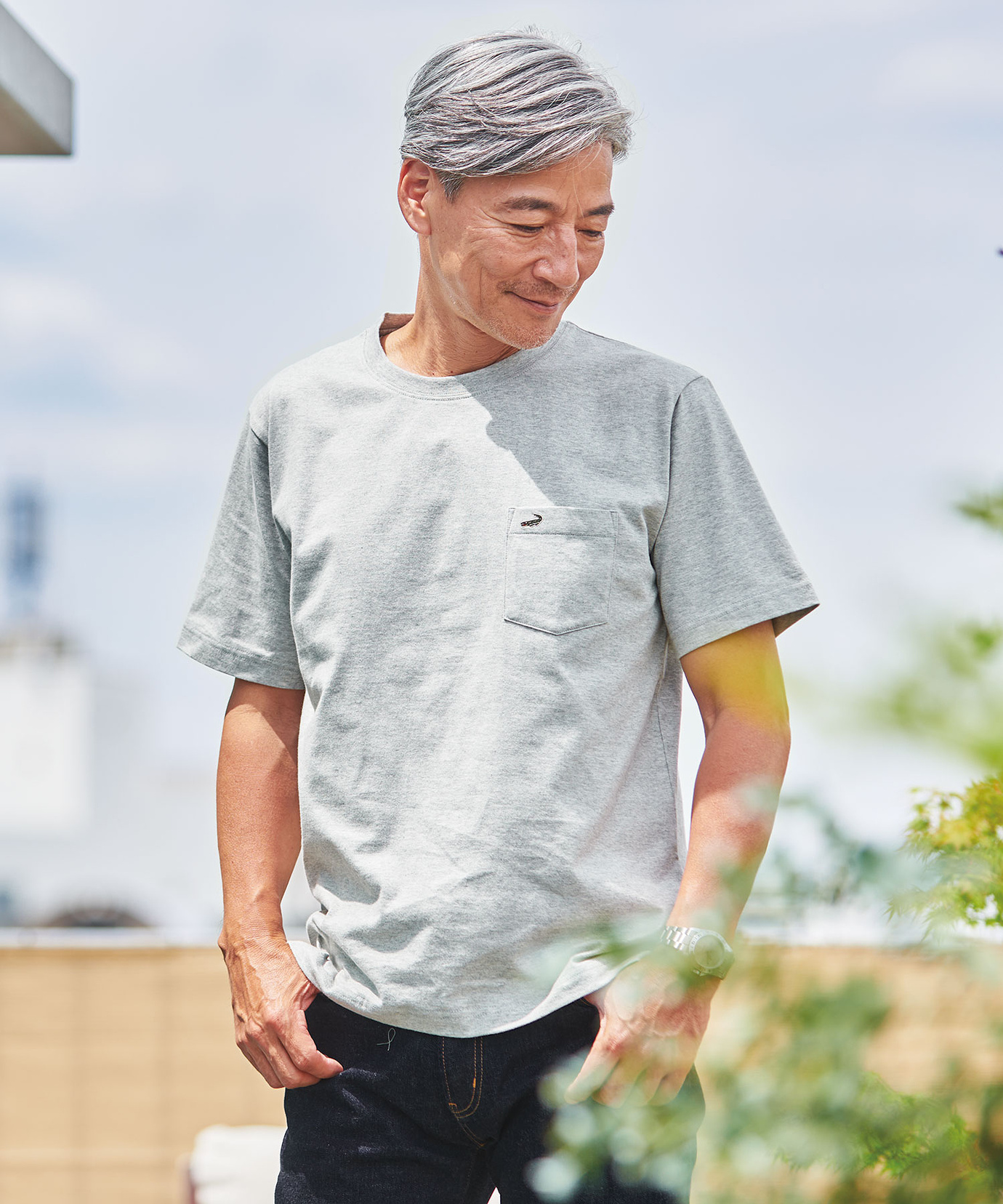 メンズ ポケット付きワンポイントTシャツ【TEMP-C】 通販 [1602