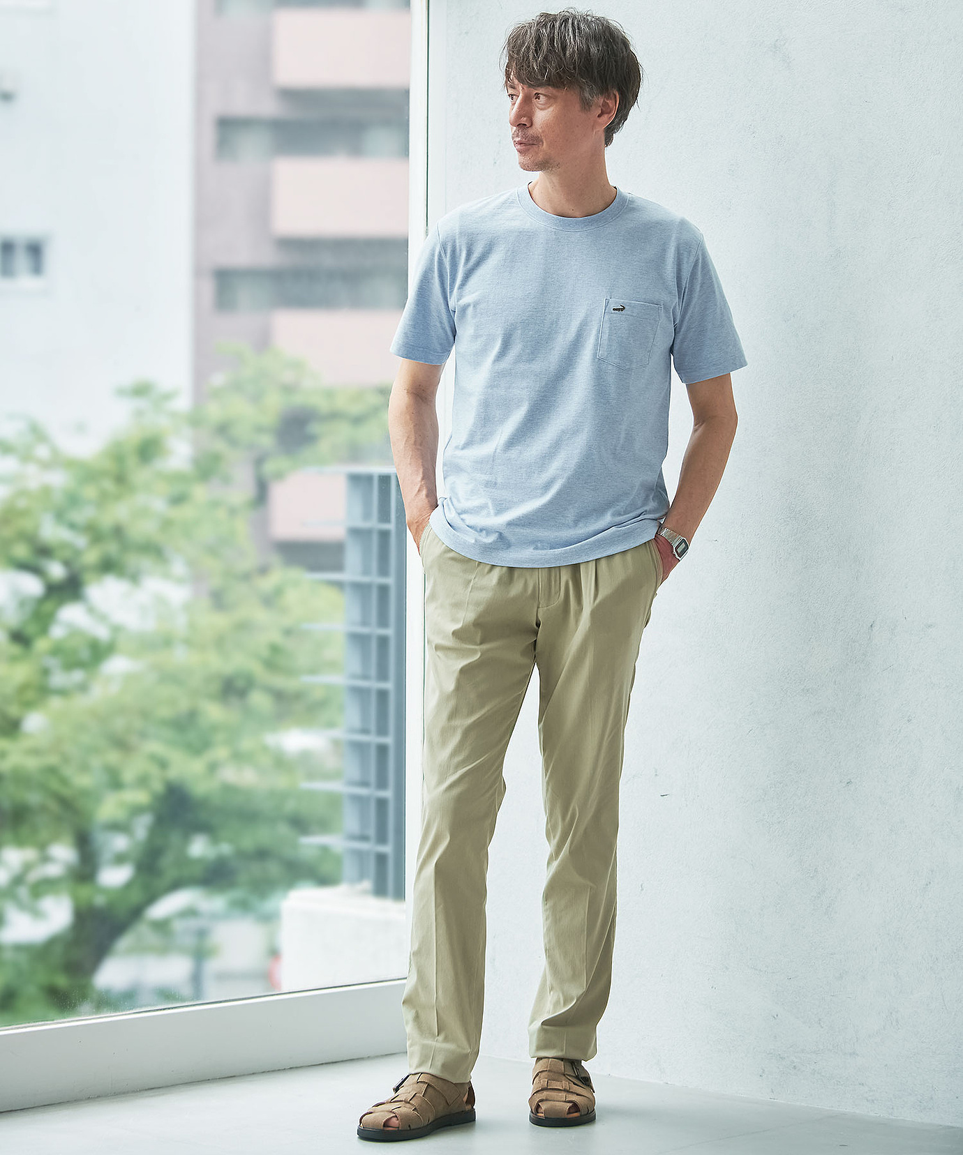 メンズ ポケット付きワンポイントTシャツ【TEMP-C】 通販 [1602-08250