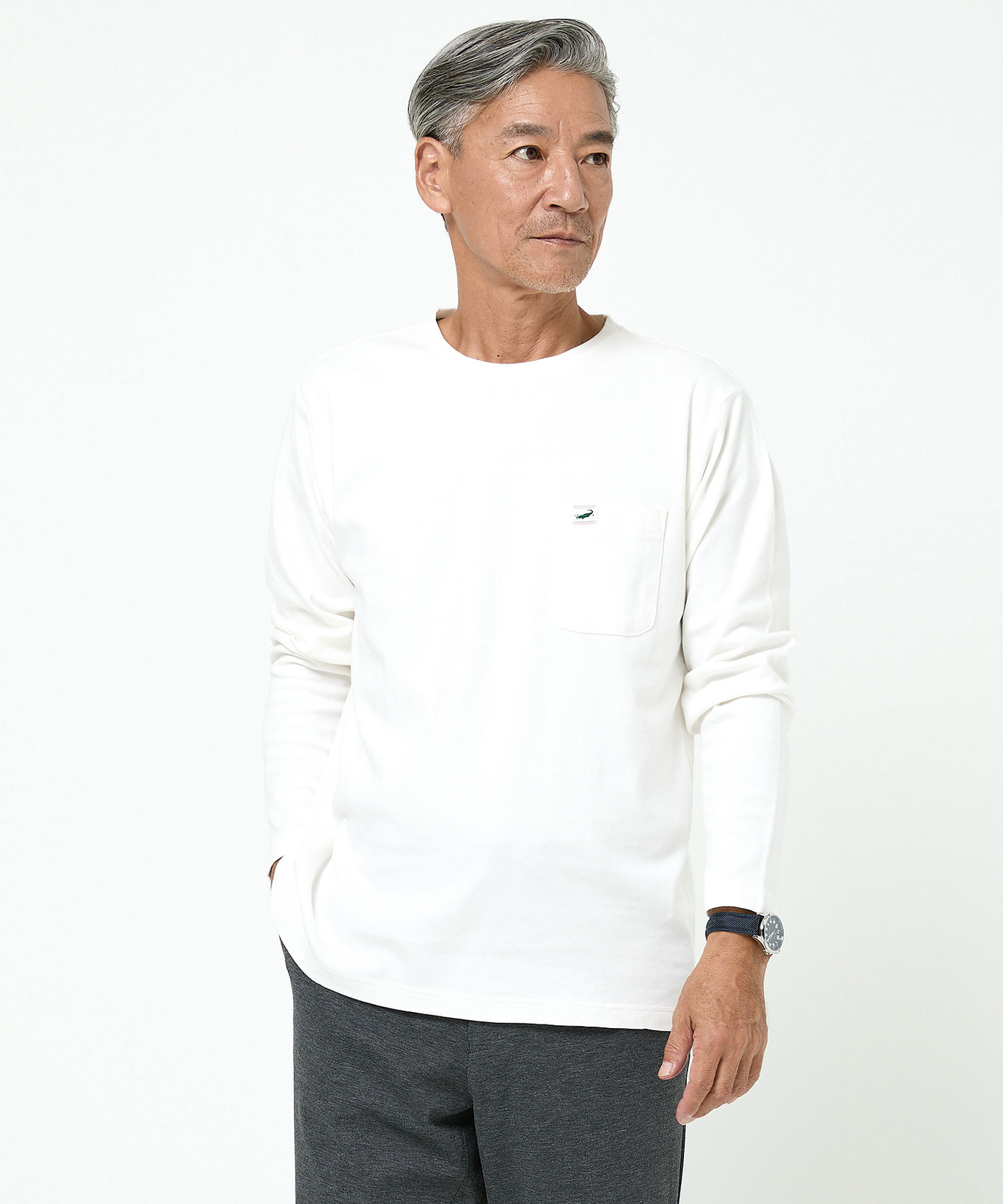 メンズ スムース クルーネック カットソー【ウガンダ オーガニック