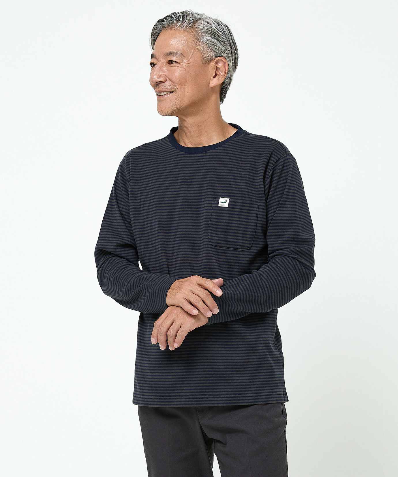 メンズ スムース クルーネック カットソー【ウガンダ オーガニック