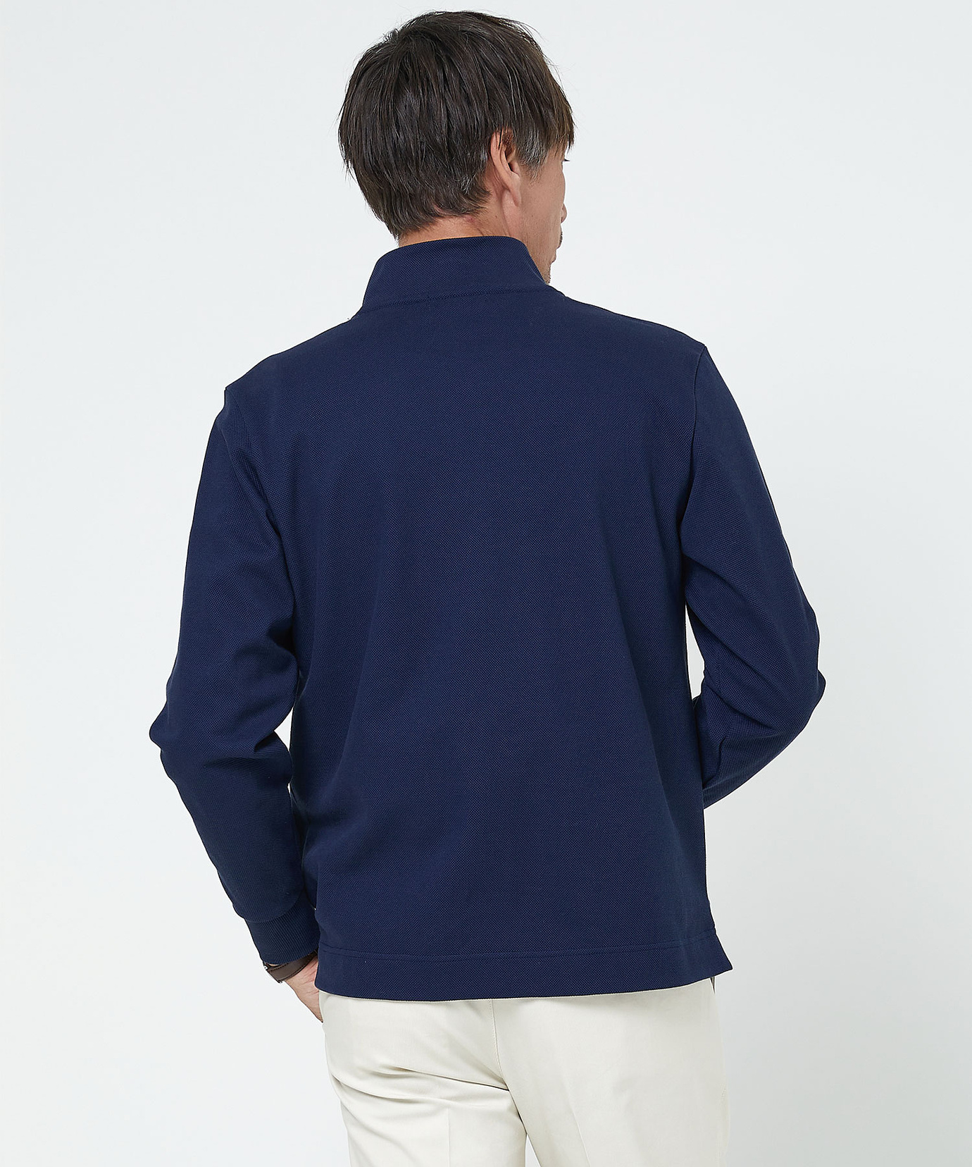 メンズ ハーフジップ シャドー ストライプ柄 プルオーバー通販 [1602