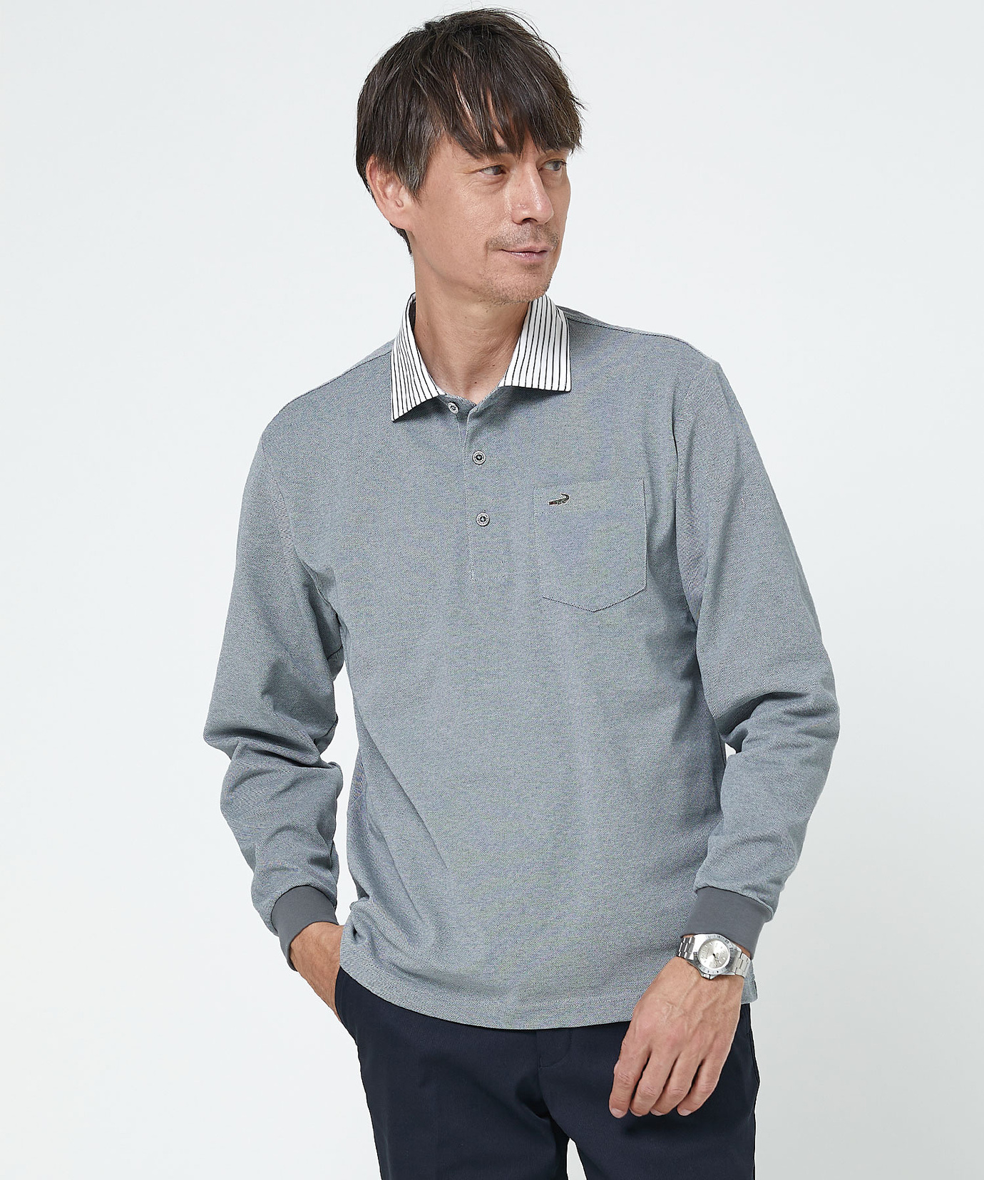 Amazon.co.jp: [クロコダイル] 長袖ボタンダウンシャツ 綿100