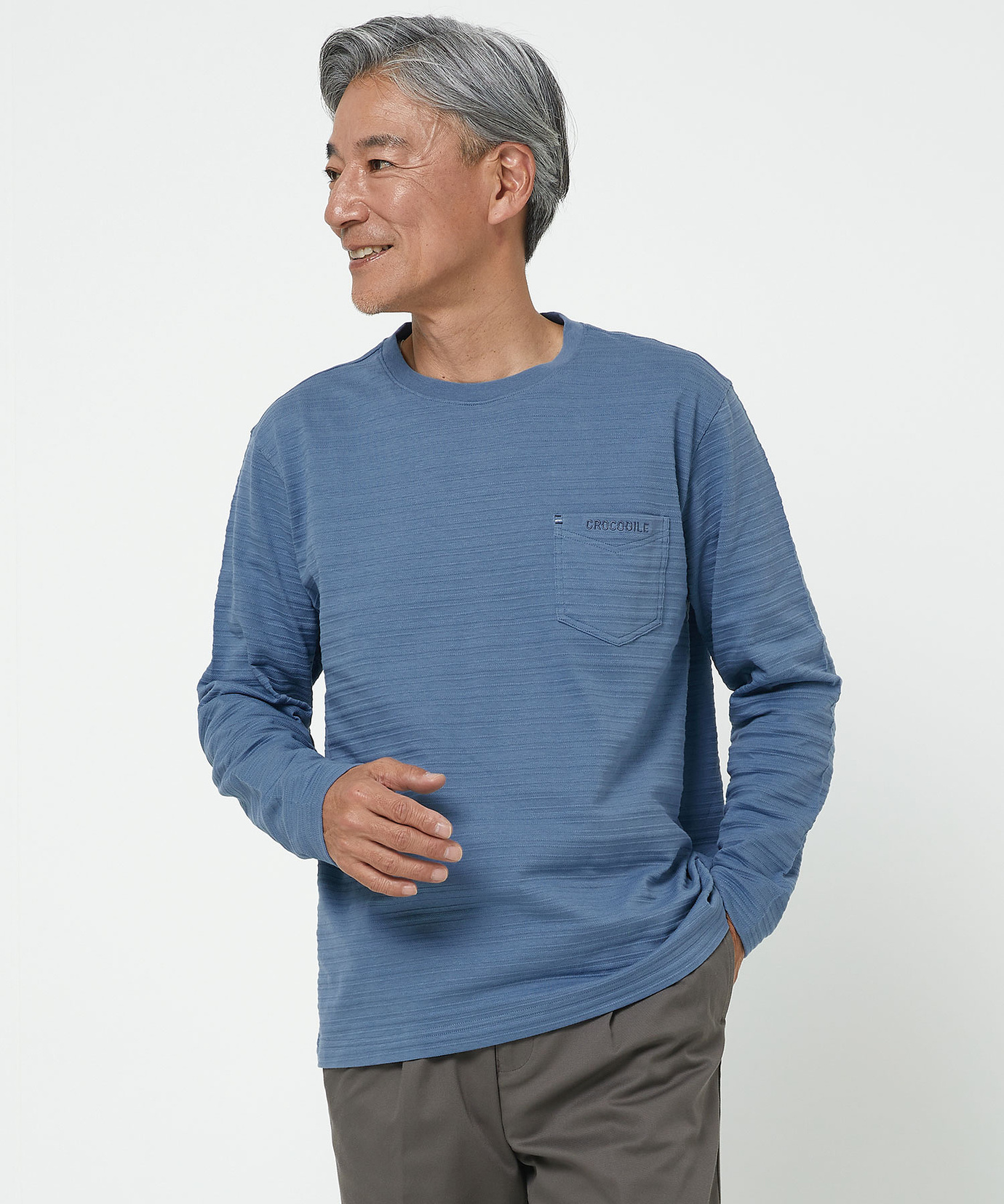 コンダクター ボウタイ シャツ 長袖 レーヨン バロック柄 総柄 黒 ゴールド2 30/- COMBED COTTON LONG SLEEVE T-SHIRT WITH BUTTON-UP SLEEVE