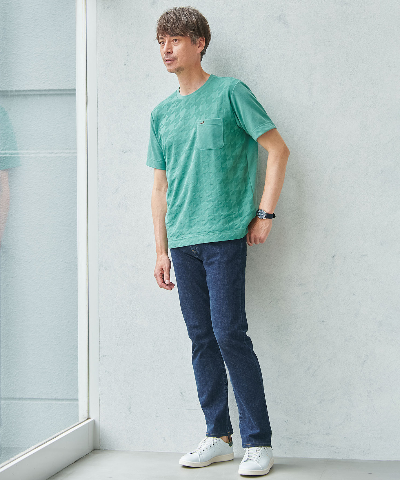 メンズ リンクス ハウンドドゥース柄 Tシャツ【吸汗速乾】通販 [1602