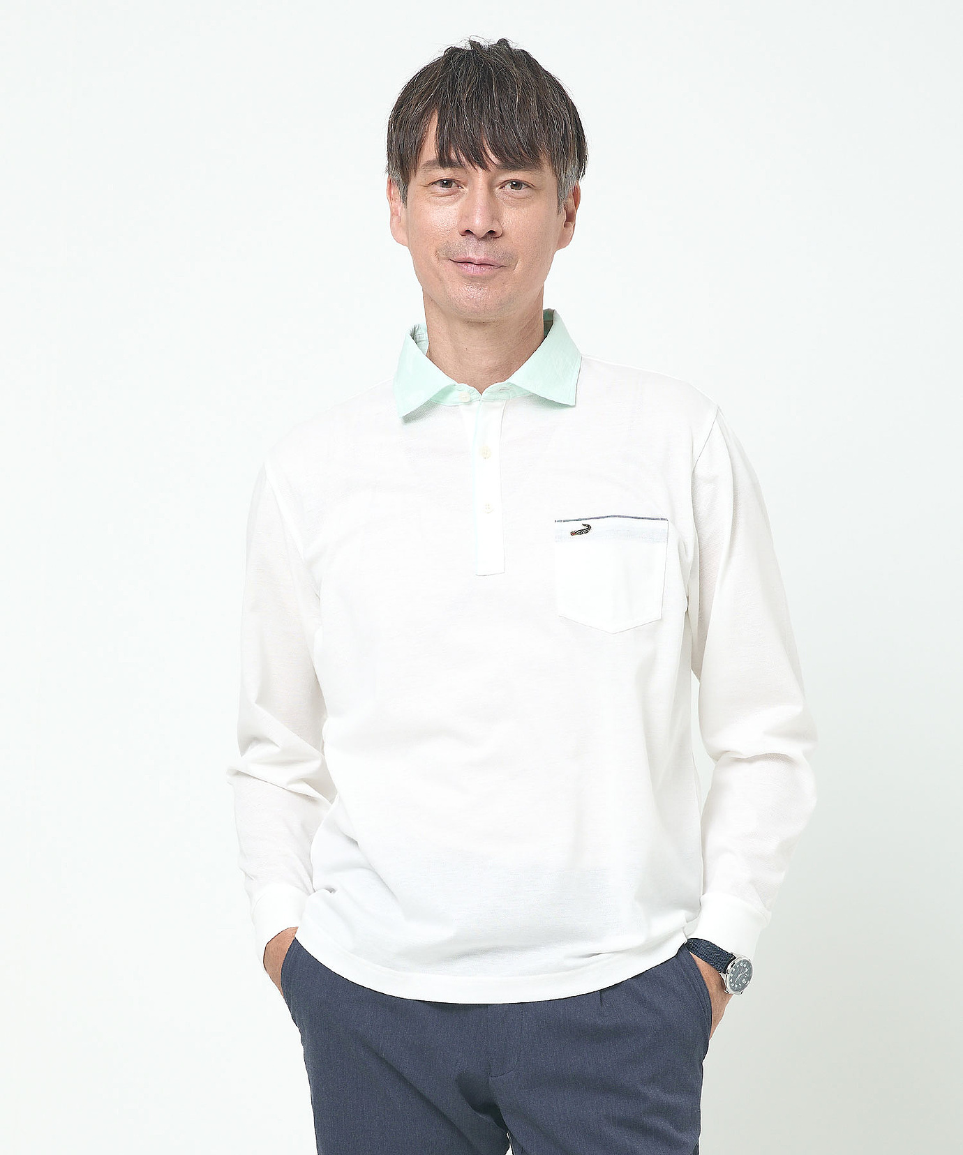 メンズ スノーコットン 襟布帛 ポロシャツ【接触冷感】通販 [1602