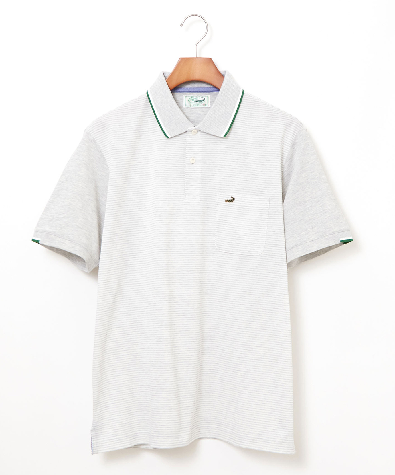 メンズ スノーコットン 鹿の子 ボーダー柄 ポロシャツ【接触冷感】通販