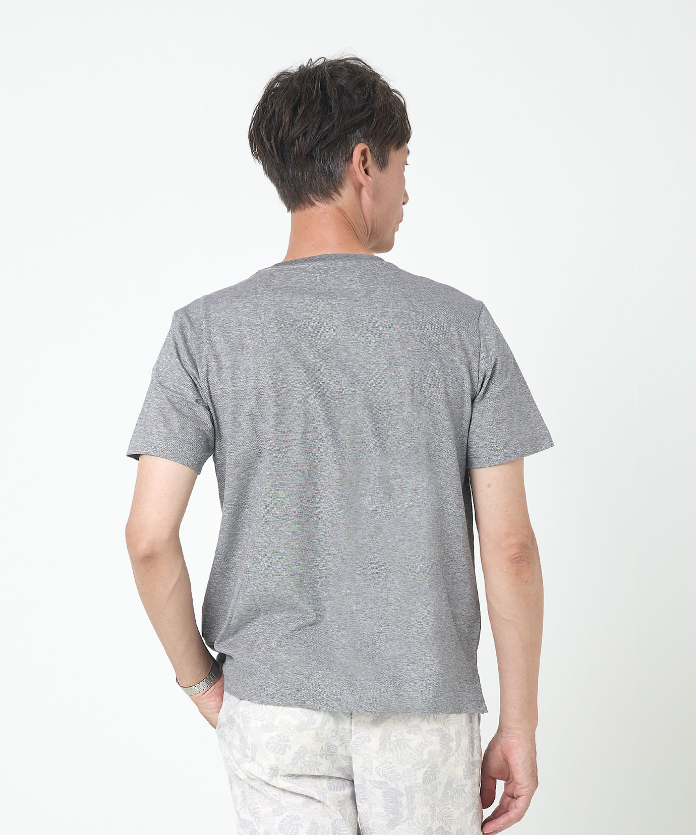 メンズ スノーリネン 鹿の子 クルーネックTシャツ【接触冷感】通販