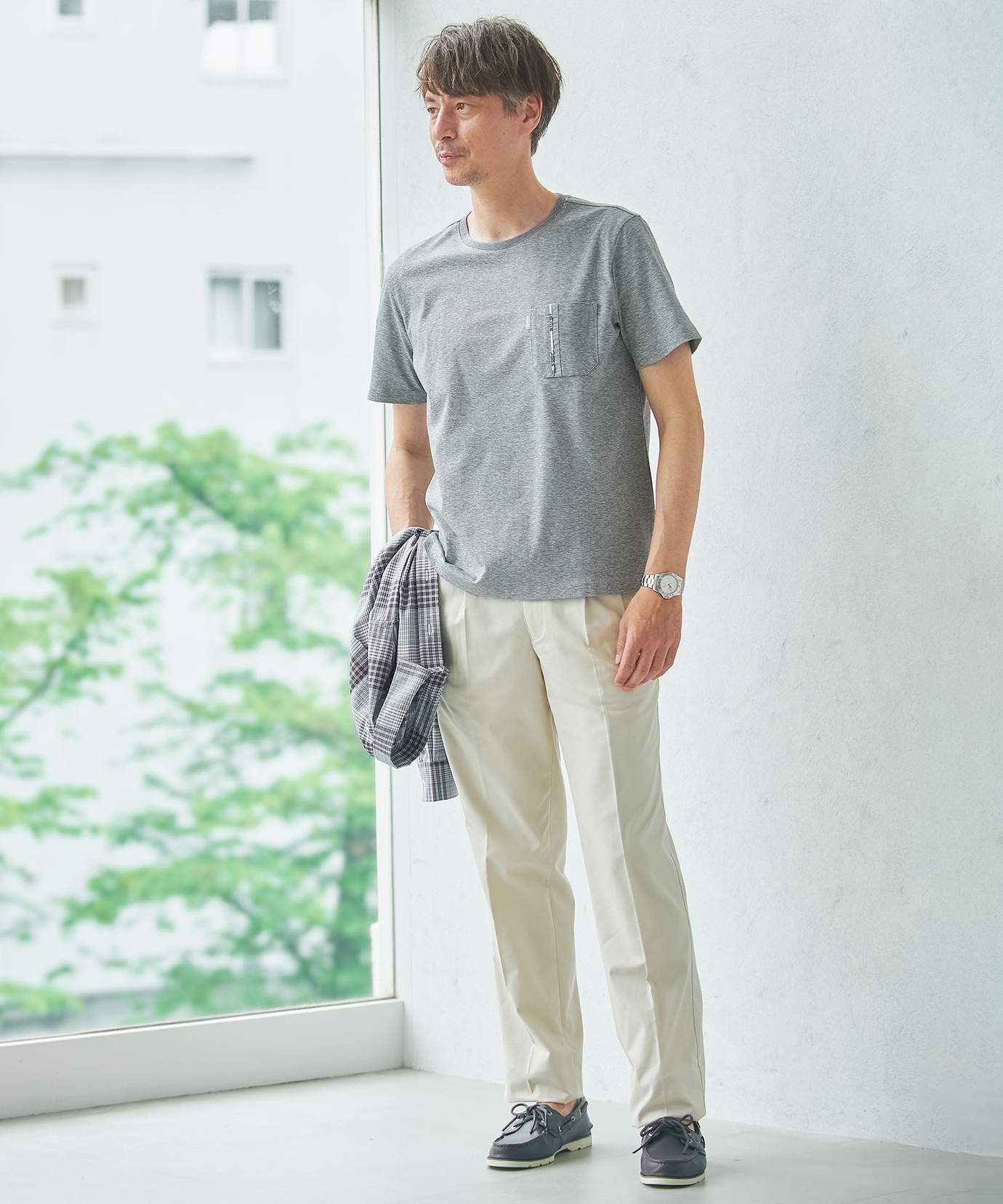 メンズ スノーリネン 鹿の子 クルーネックTシャツ【接触冷感】通販