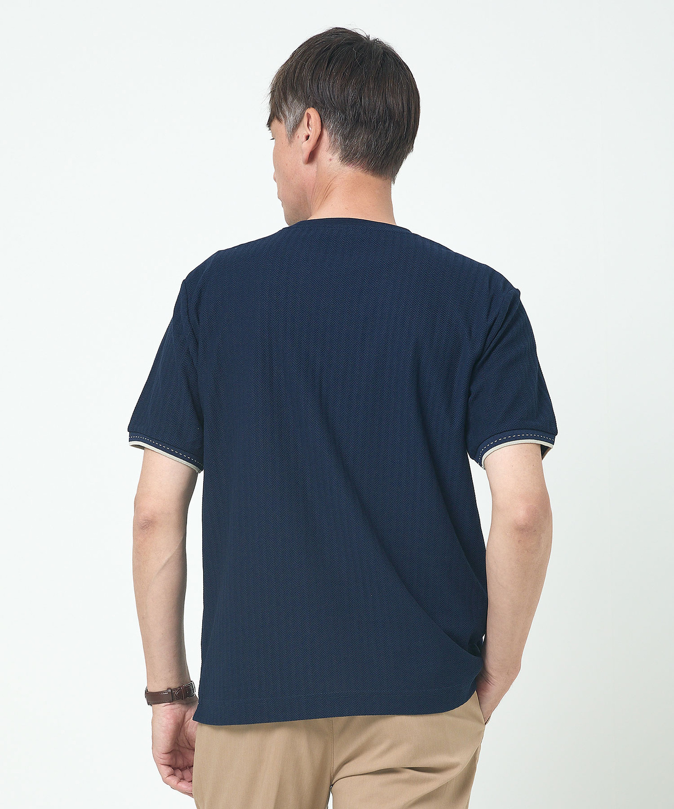 メンズ ヘリボーン リブライン Tシャツ【吸汗速乾】通販 [1602-53225