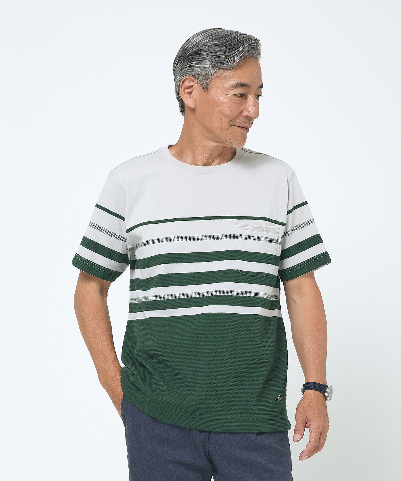メンズ パネルボーダー デザイン Tシャツ通販 [1602-53226 