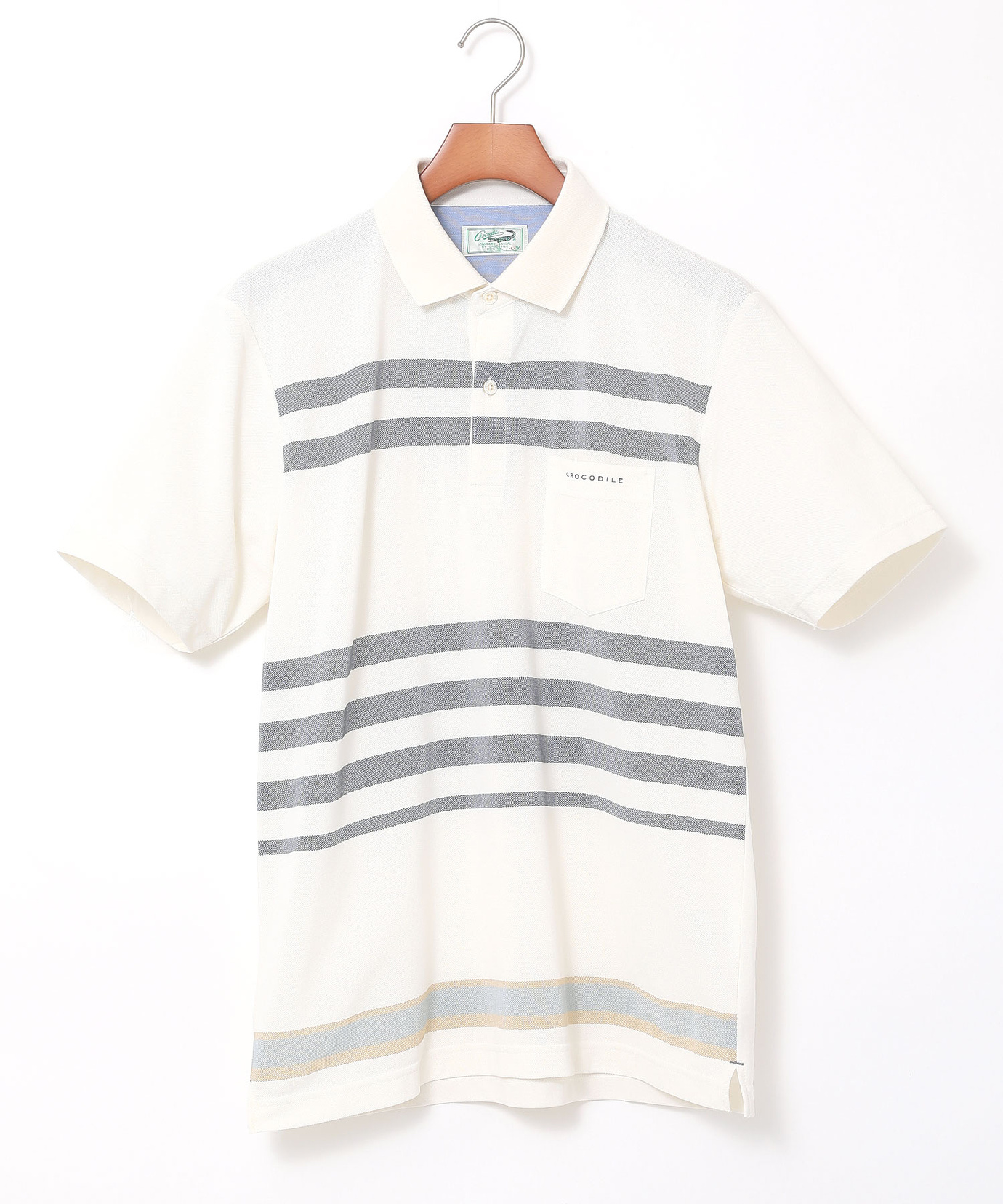 メンズ ラインボーダー柄 ポロシャツ通販 [1602-53228] - クロコダイル