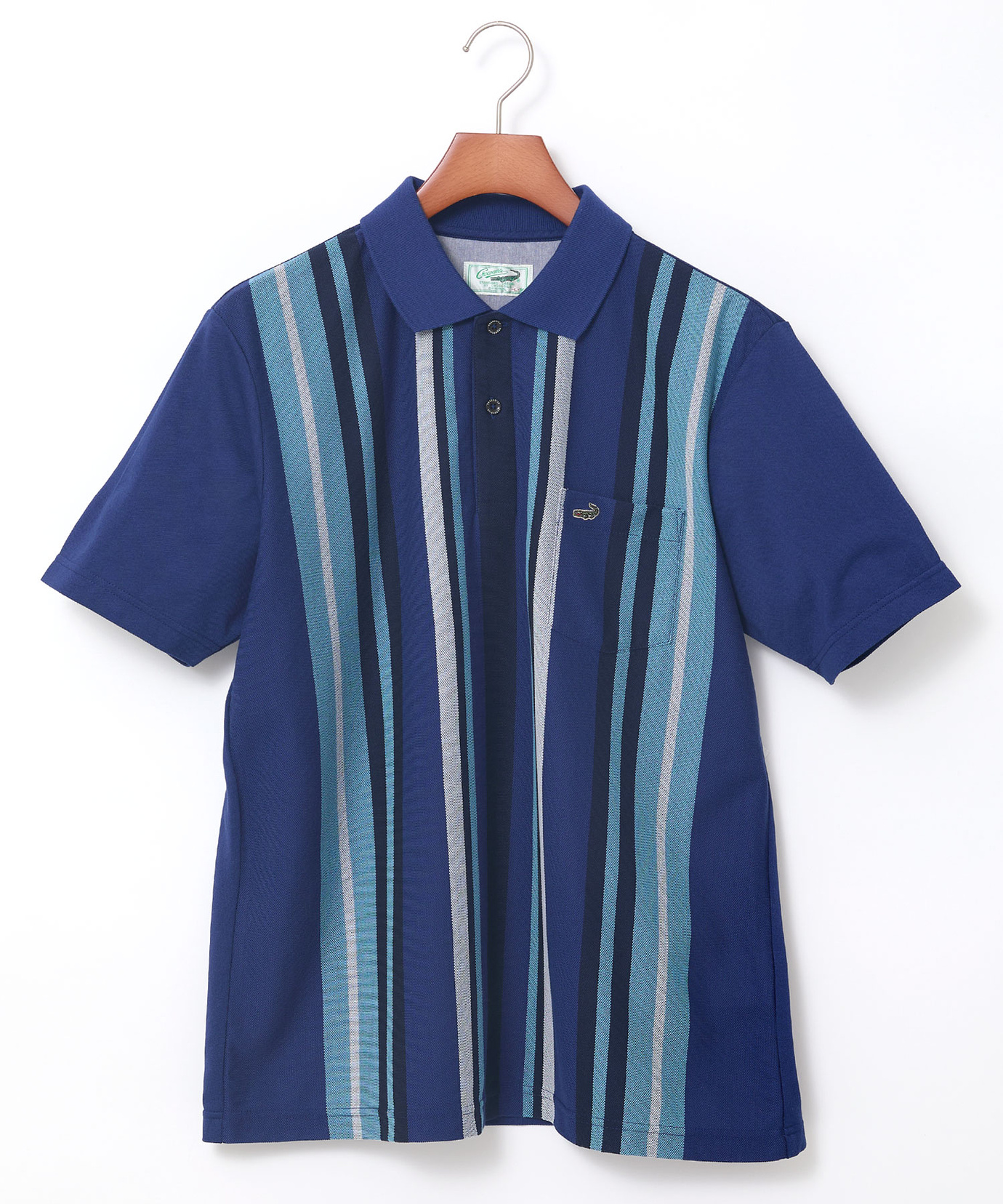 メンズ ランダムストライプ柄 ポロシャツ 【吸汗速乾】通販 [1602