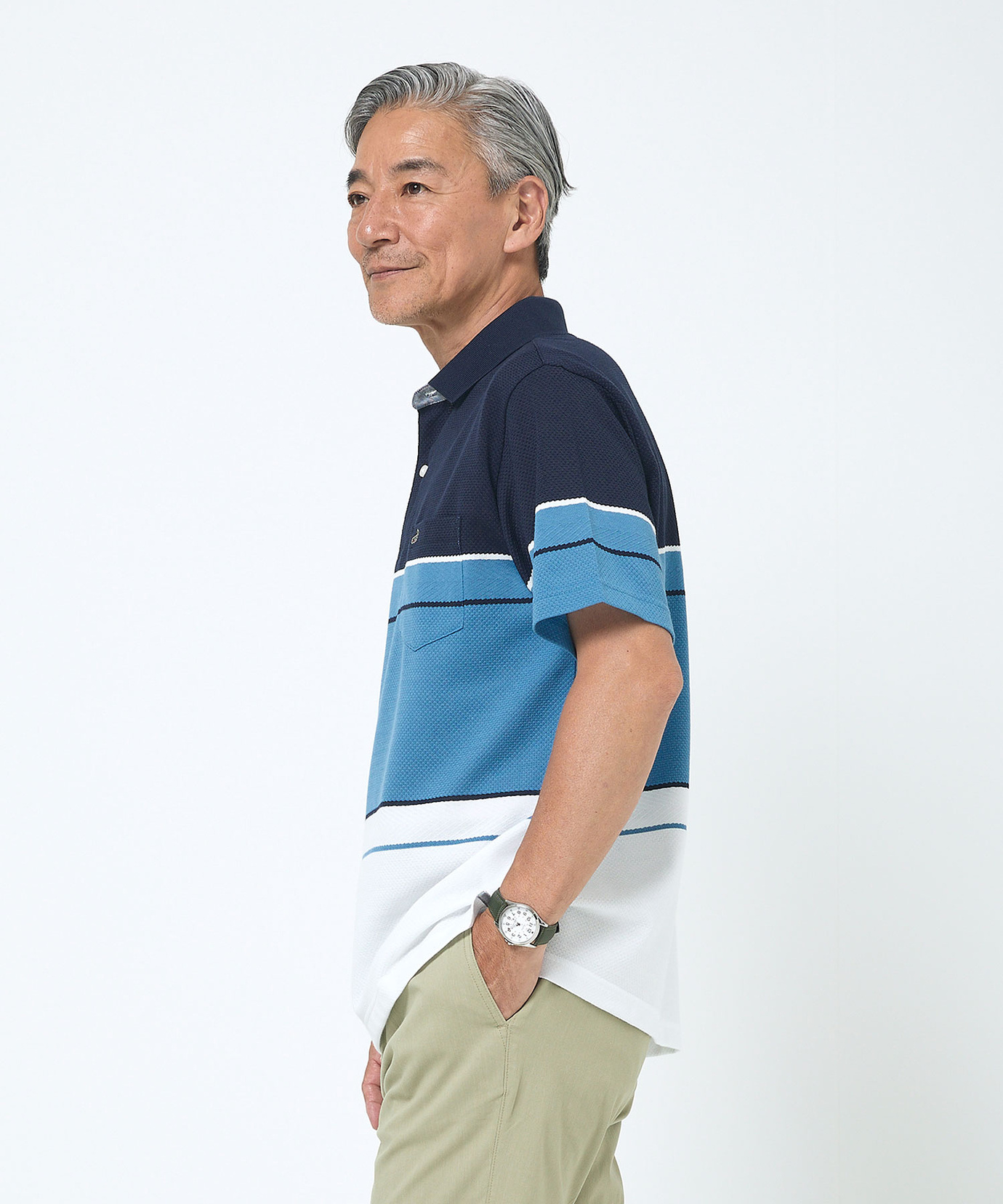 メンズ 地柄 カラーブロック ポロシャツ【吸汗速乾】通販 [1602-53238