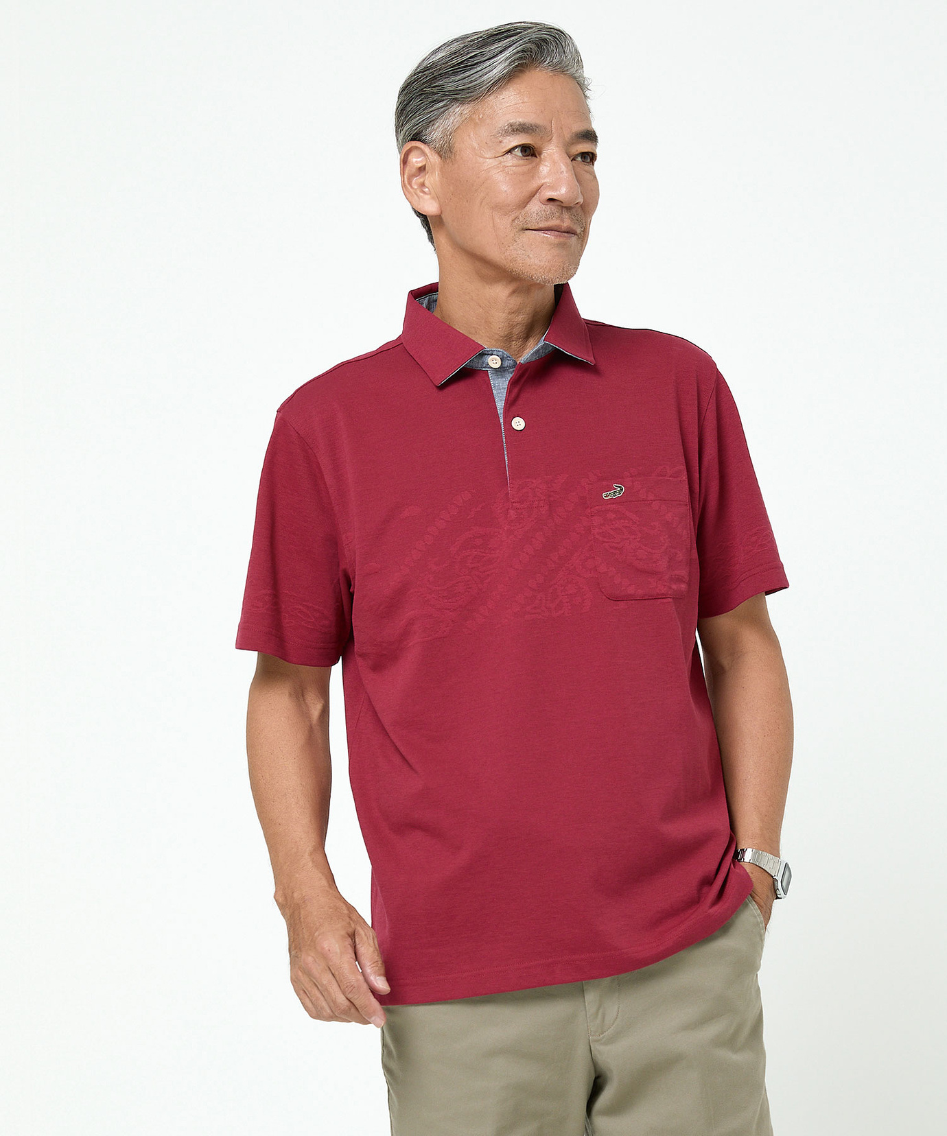 メンズ 地柄 デザイン ポロシャツ通販 [1602-54218] - クロコダイル