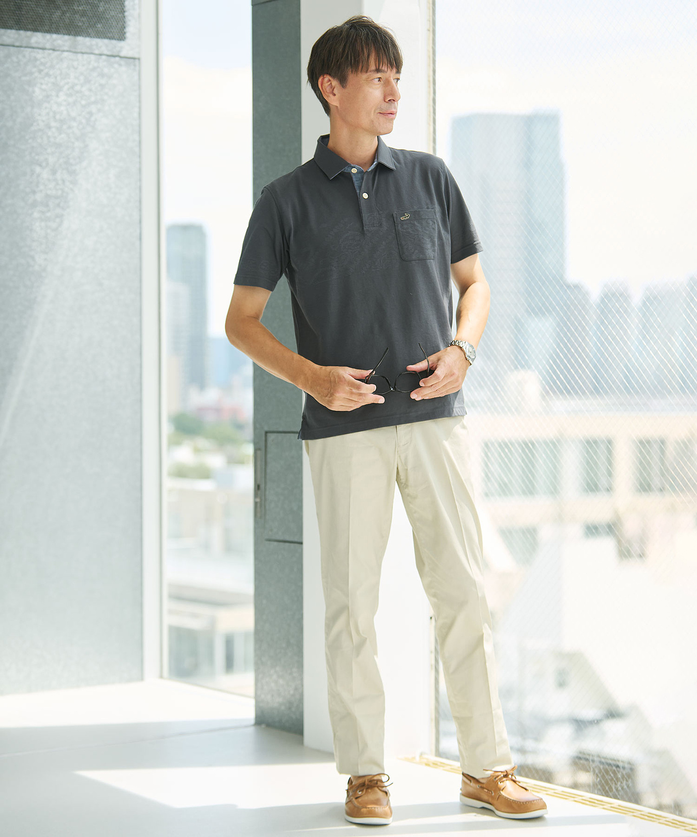 メンズ 地柄 デザイン ポロシャツ通販 [1602-54218] - クロコダイル