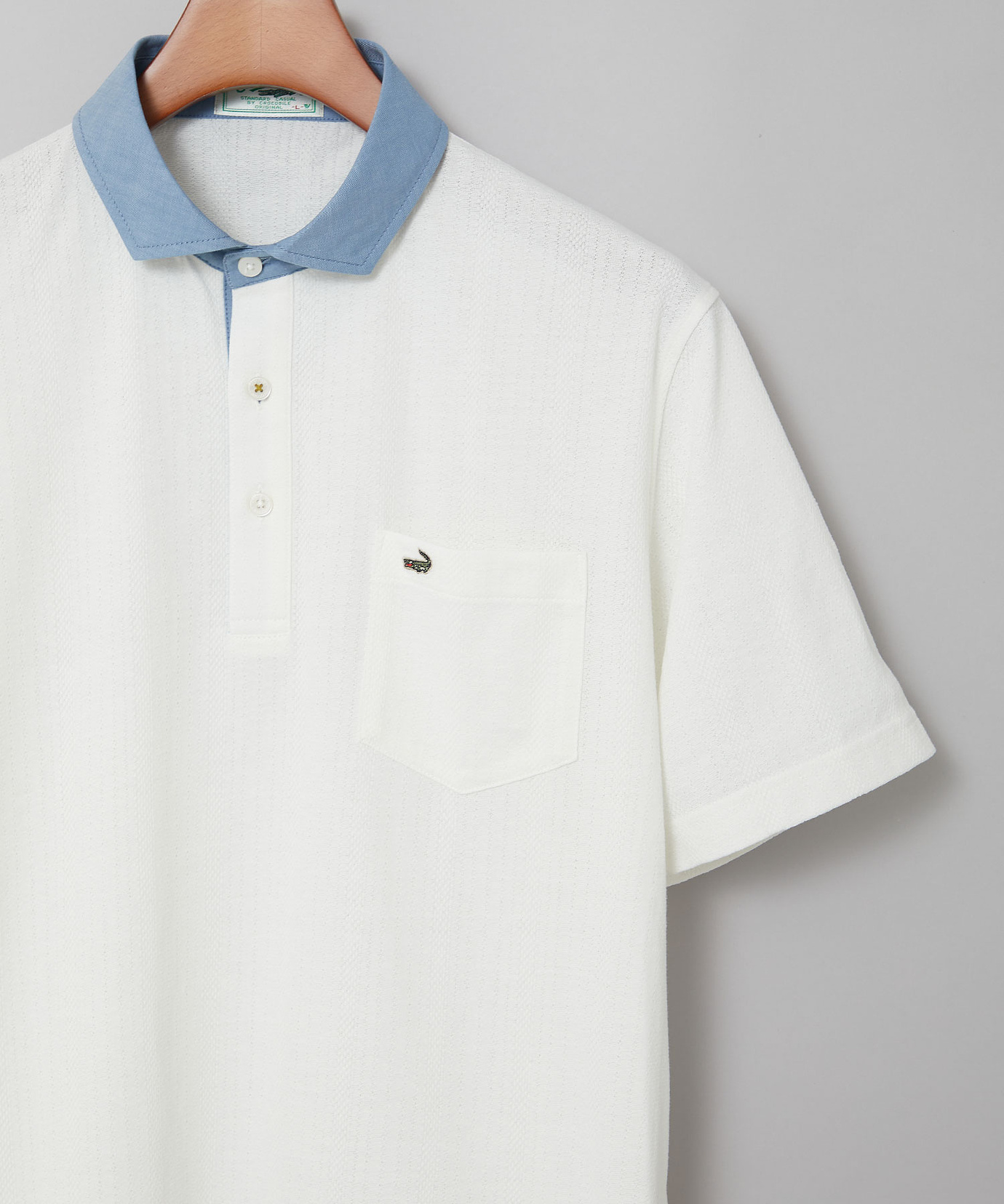 kolor ホワイト ポロシャツ ストライプ襟付き kolor ホワイト ポロシャツ ストライプ襟付き