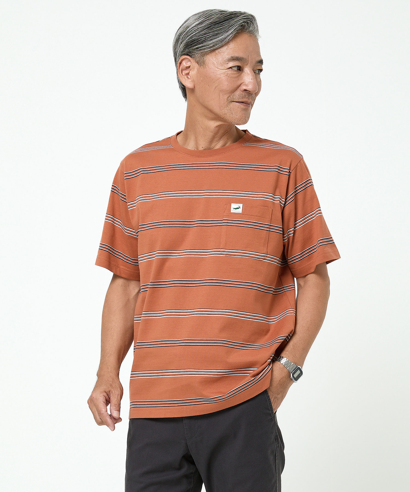 レディース ボーダー柄 Tシャツ【ウガンダ オーガニック コットン