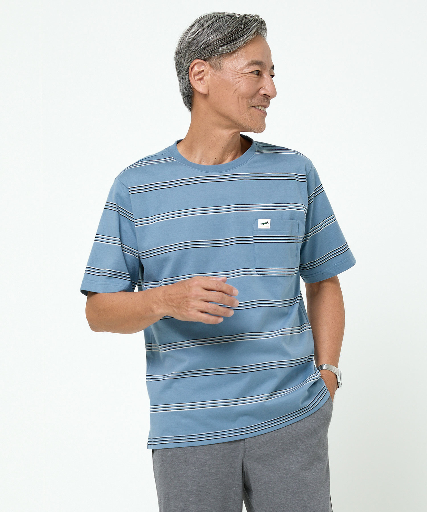 メンズ ボーダー柄 Tシャツ【ウガンダ オーガニック コットン】通販