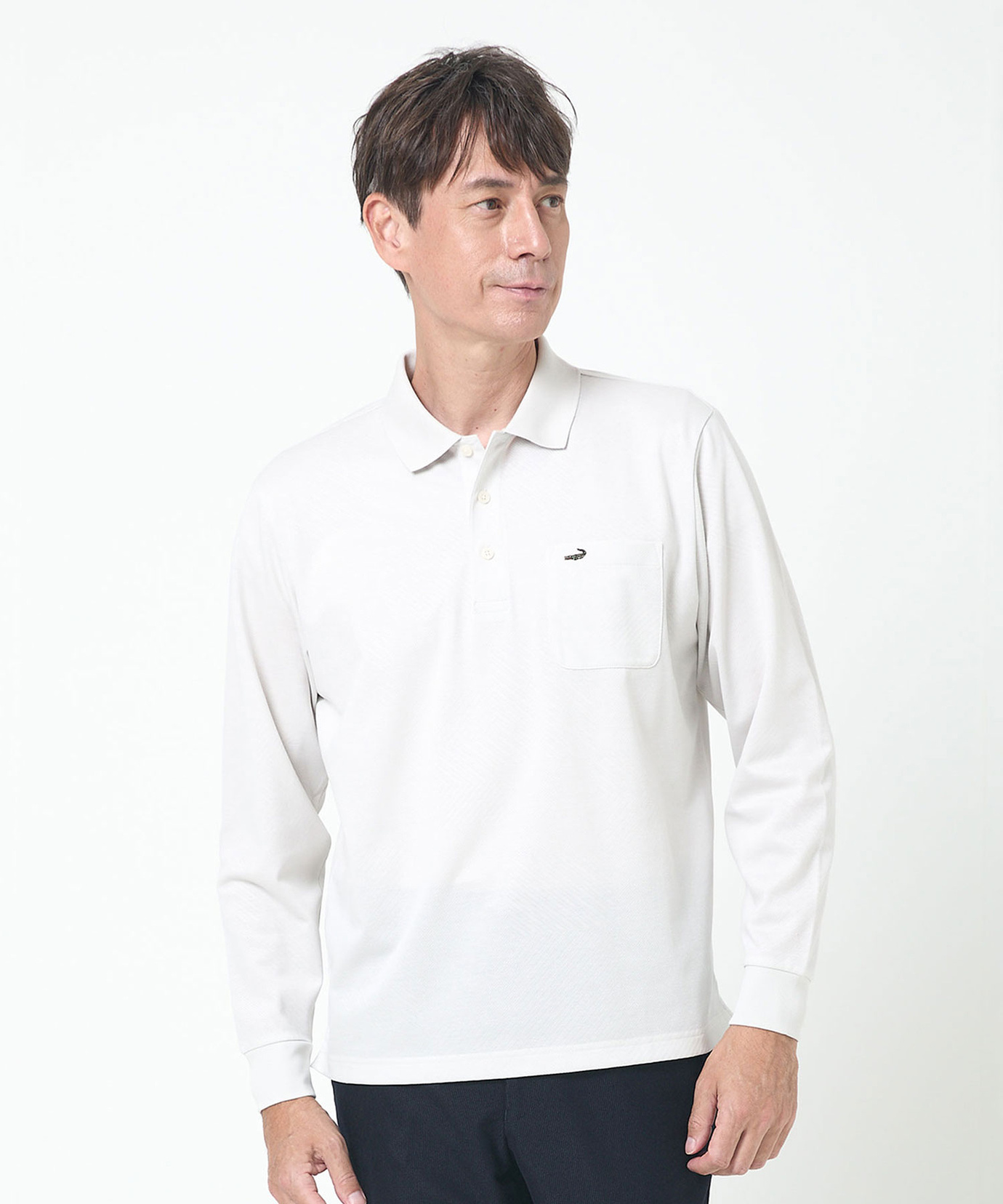 メンズ 地柄 長袖 ポロシャツ通販 [1602-55202] - クロコダイル