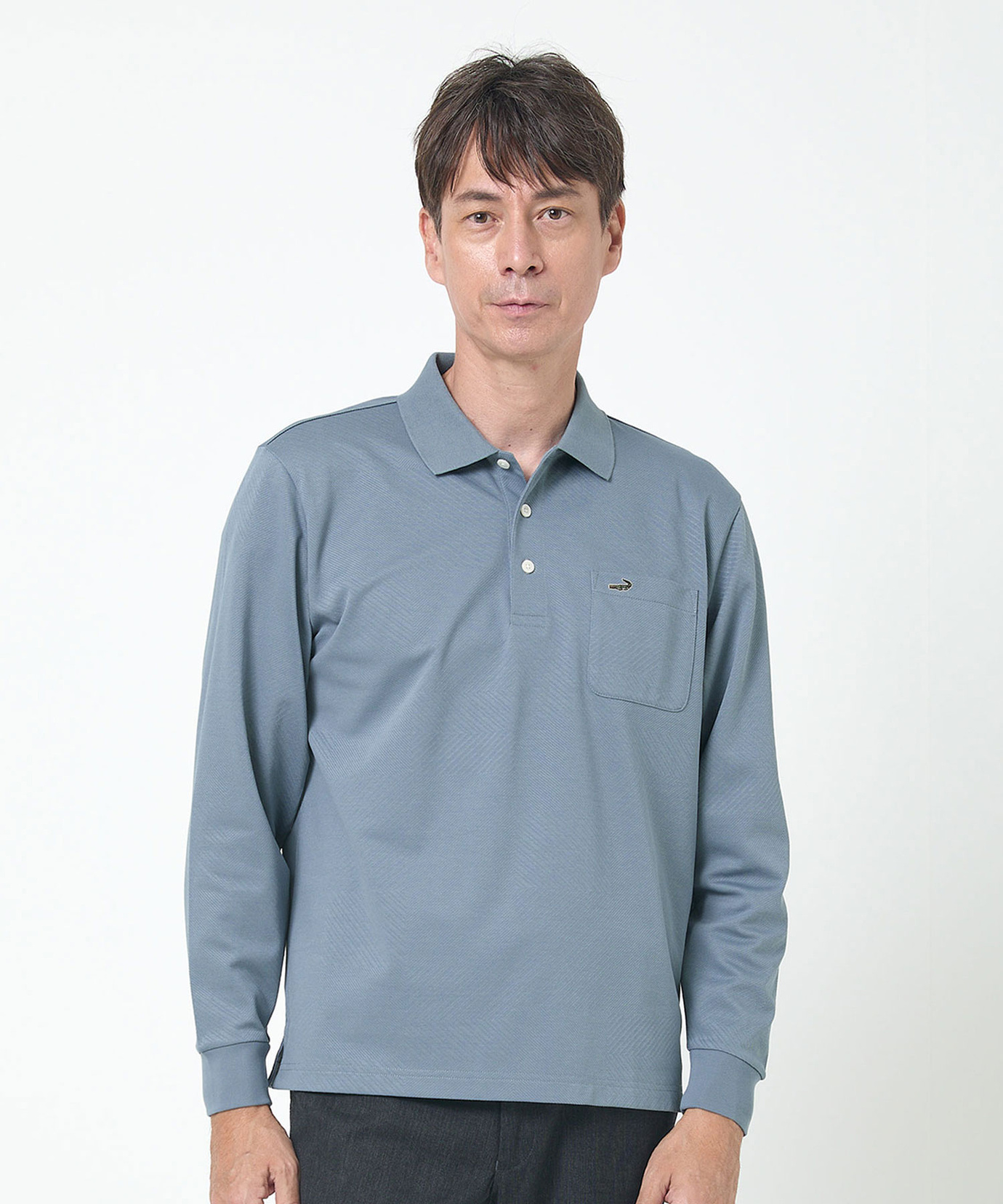 メンズ 地柄 長袖 ポロシャツ通販 [1602-55202] - クロコダイル