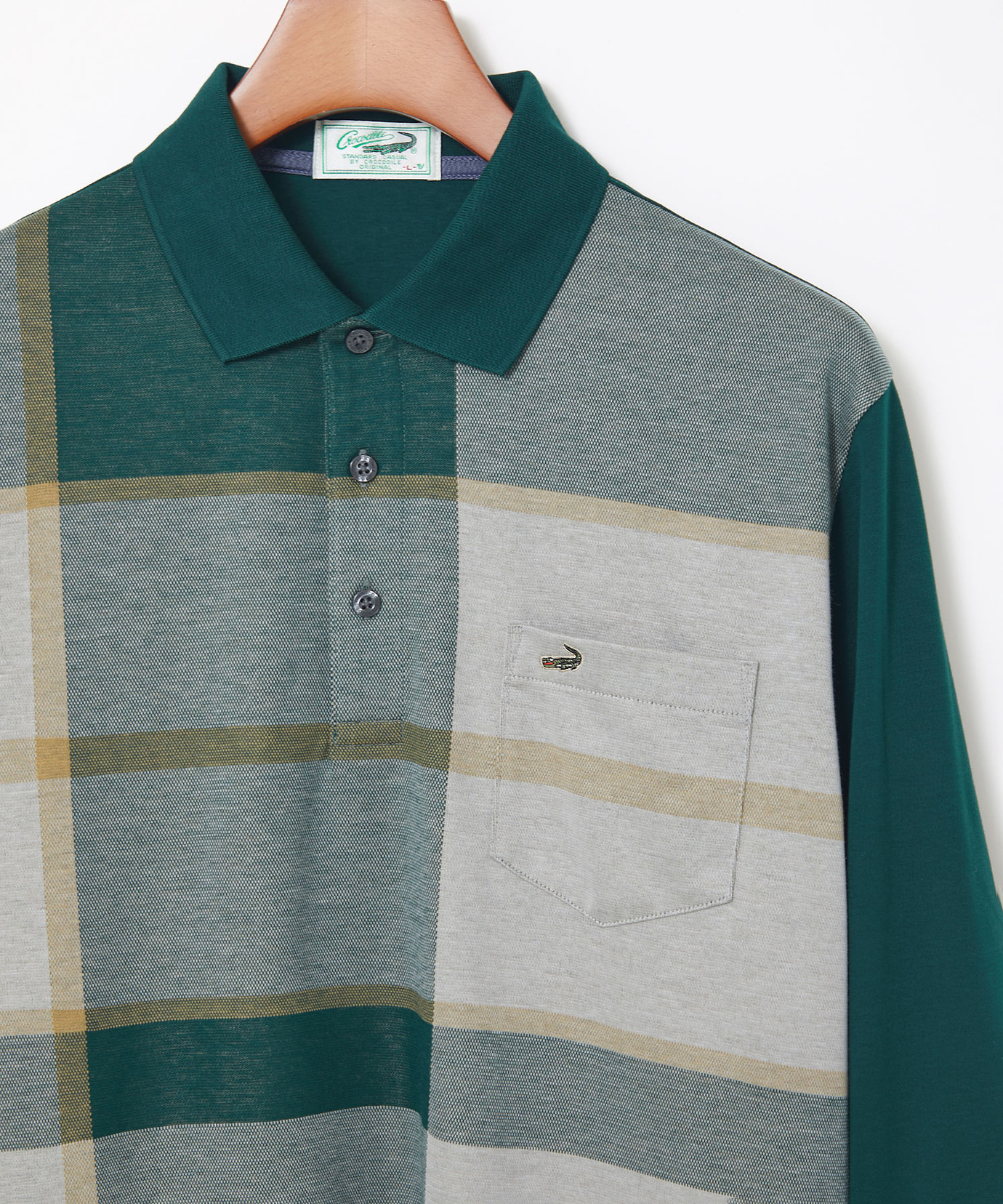 メンズ パネルチェック柄 ポロシャツ通販 [1602-55204] - クロコダイル