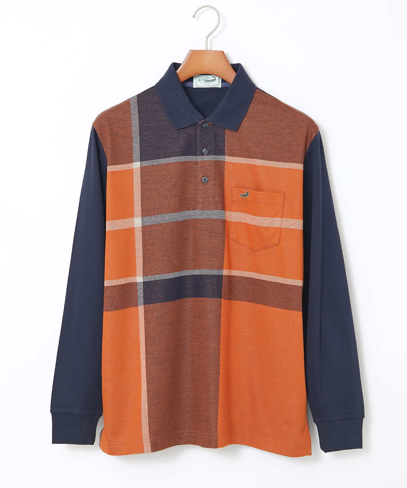 メンズ パネルチェック柄 ポロシャツ通販 [1602-55204] - クロコダイル