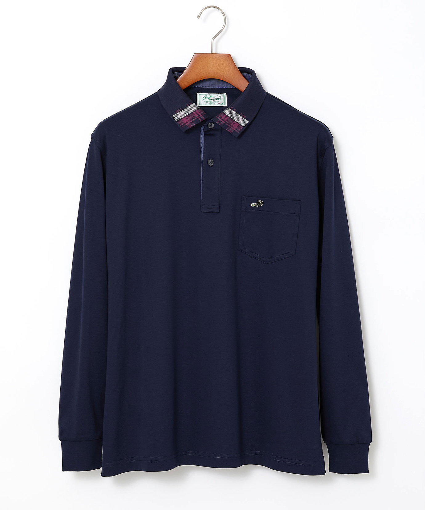 メンズ 襟チェック スムース ポロシャツ通販 [1602-55205