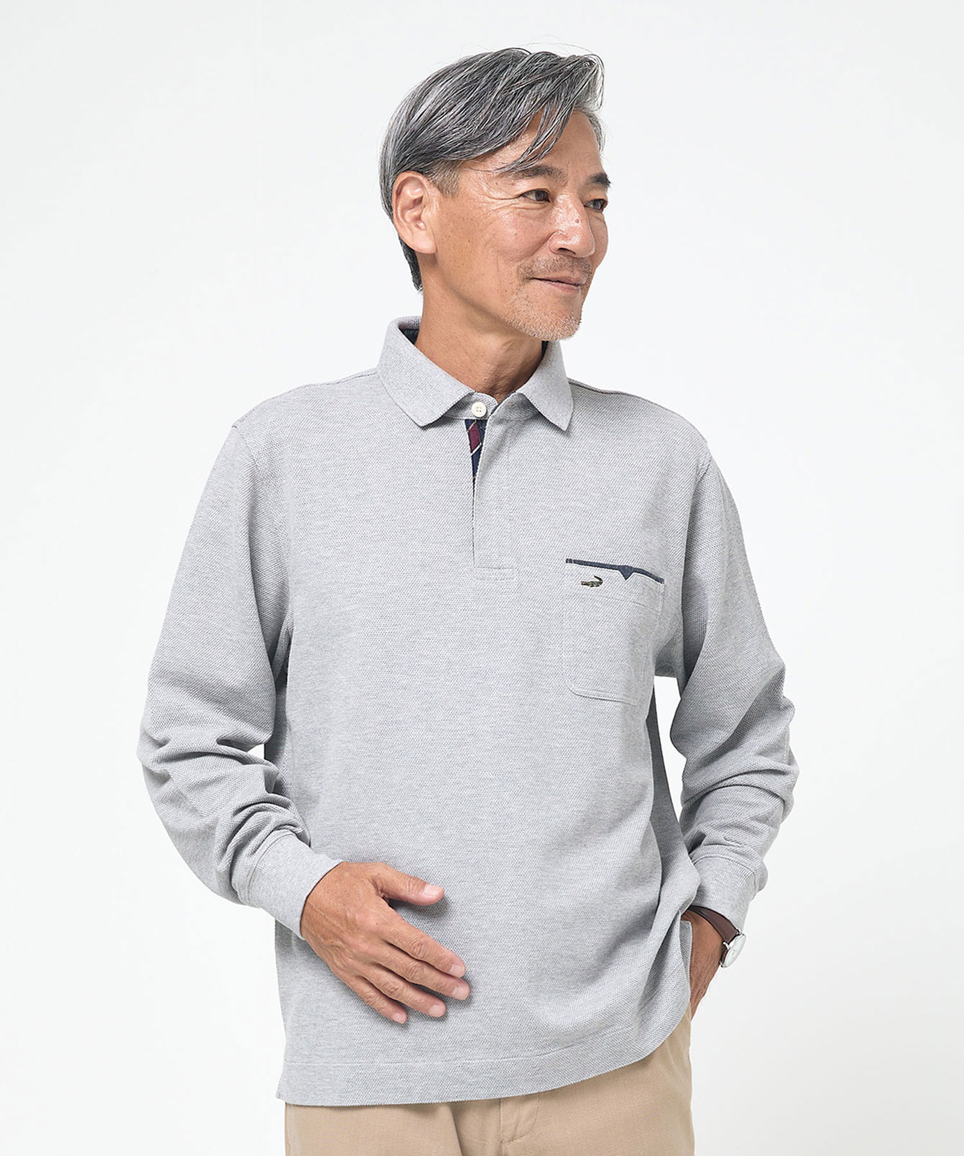 メンズ 鹿の子 メランジカラー ポロシャツ通販 [1602-55207