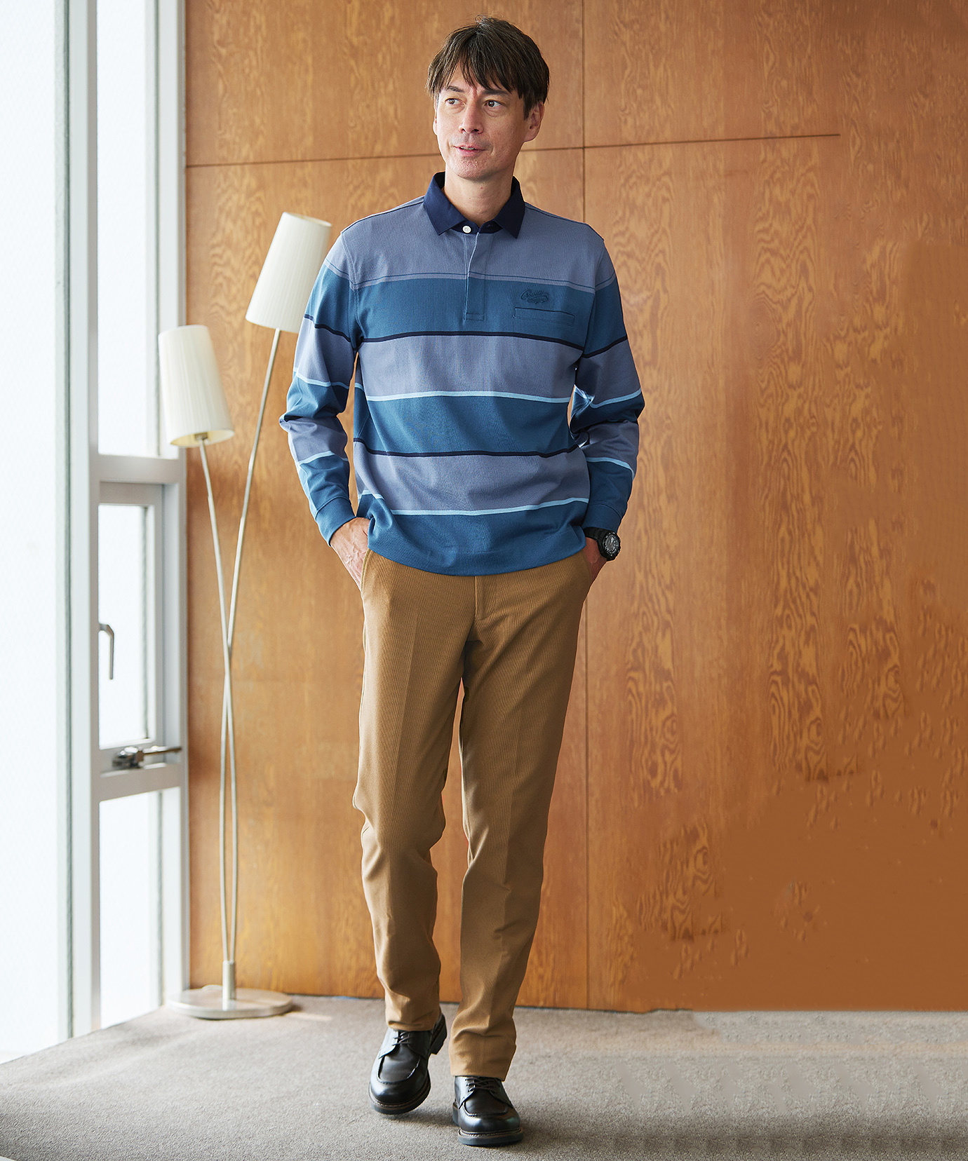 メンズ パネルボーダー柄 ポロシャツ通販 [1602-55208] - クロコダイル