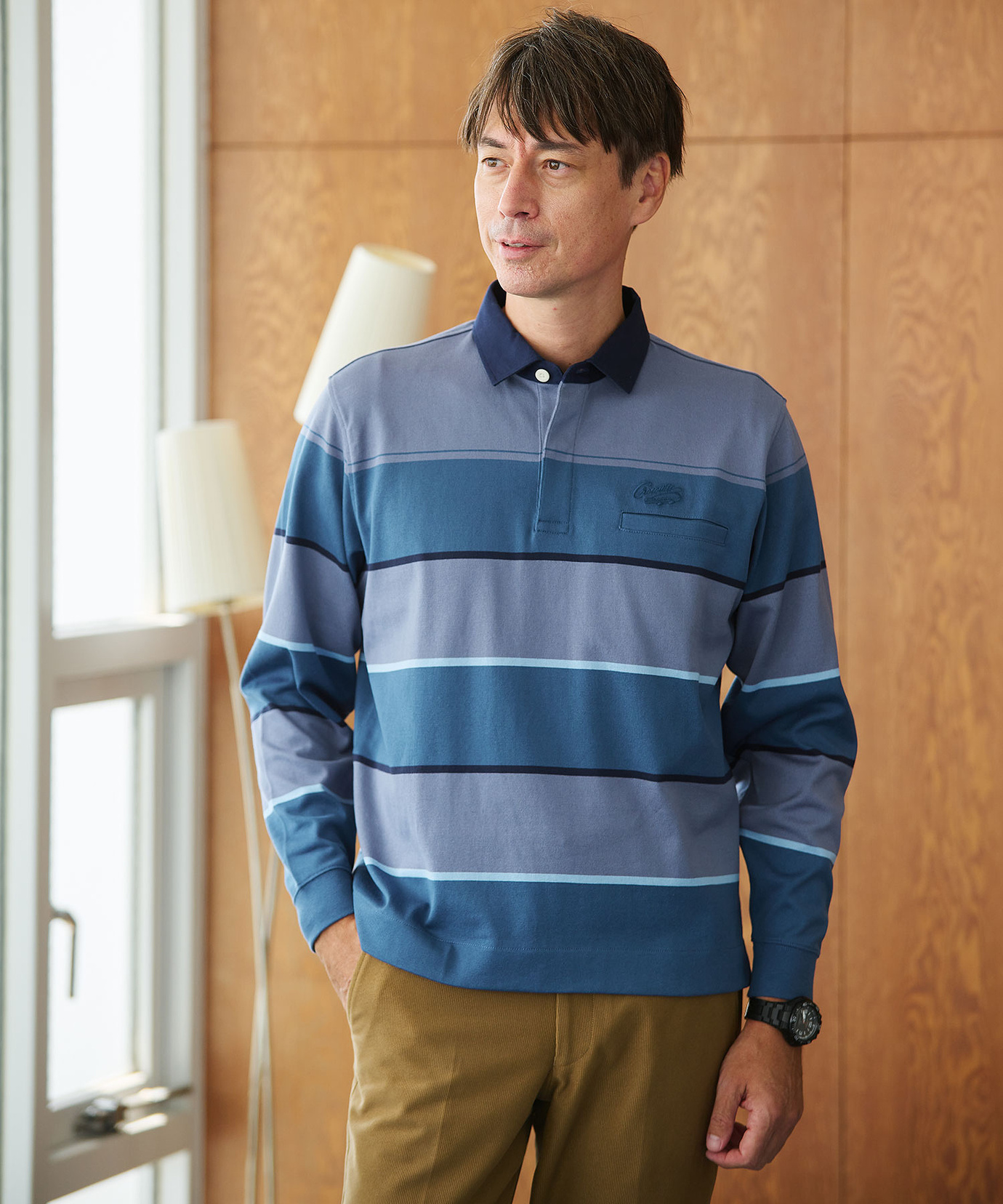 メンズ パネルボーダー柄 ポロシャツ通販 [1602-55208] - クロコダイル