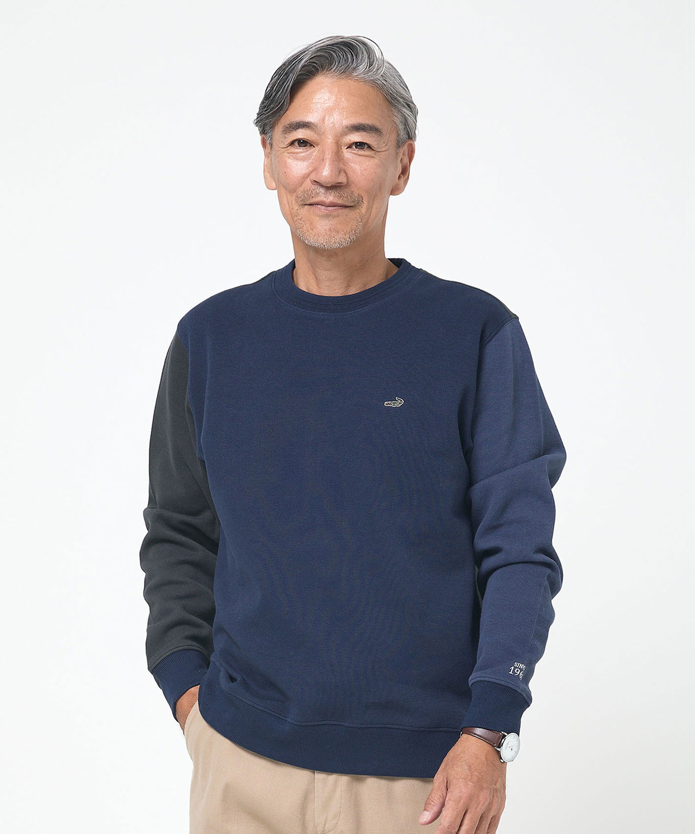 メンズ ダブルフェイス クルーネック トレーナー通販 [1602-55211