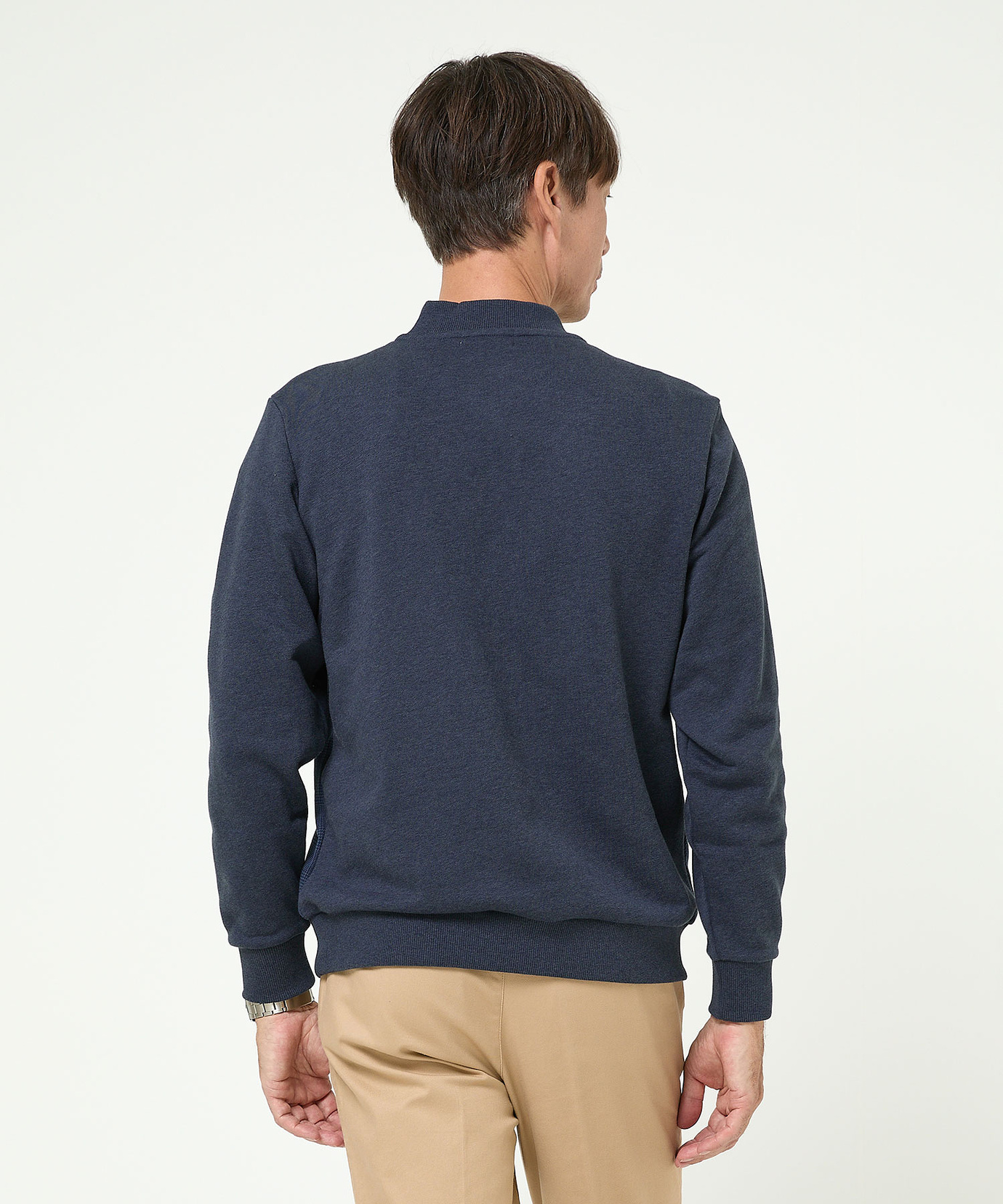 メンズ 柄切り替え ハーフジップ トレーナー通販 [1602-55212