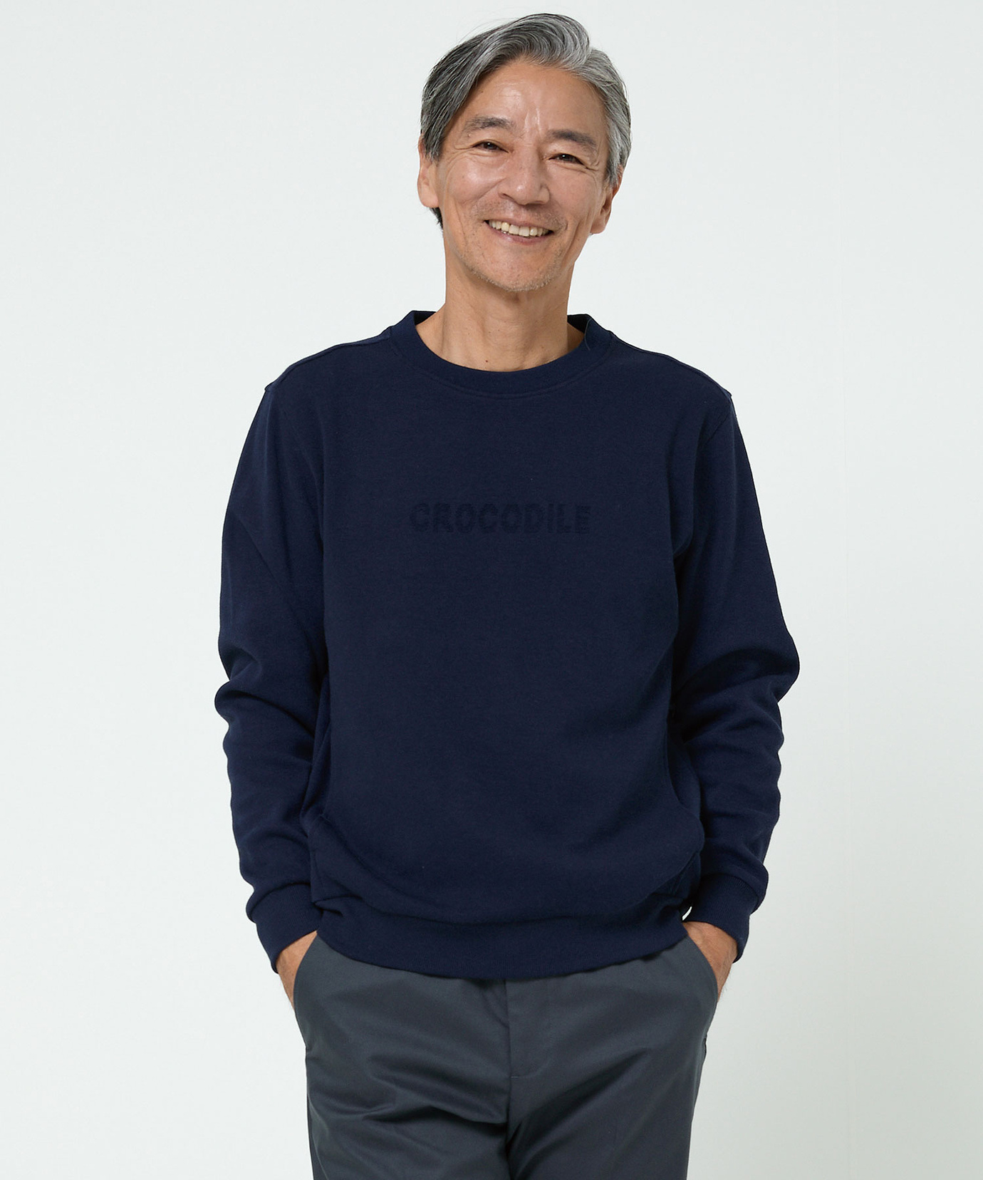 メンズ ダブルフェイス ジャカード トレーナー通販 [1602-55214