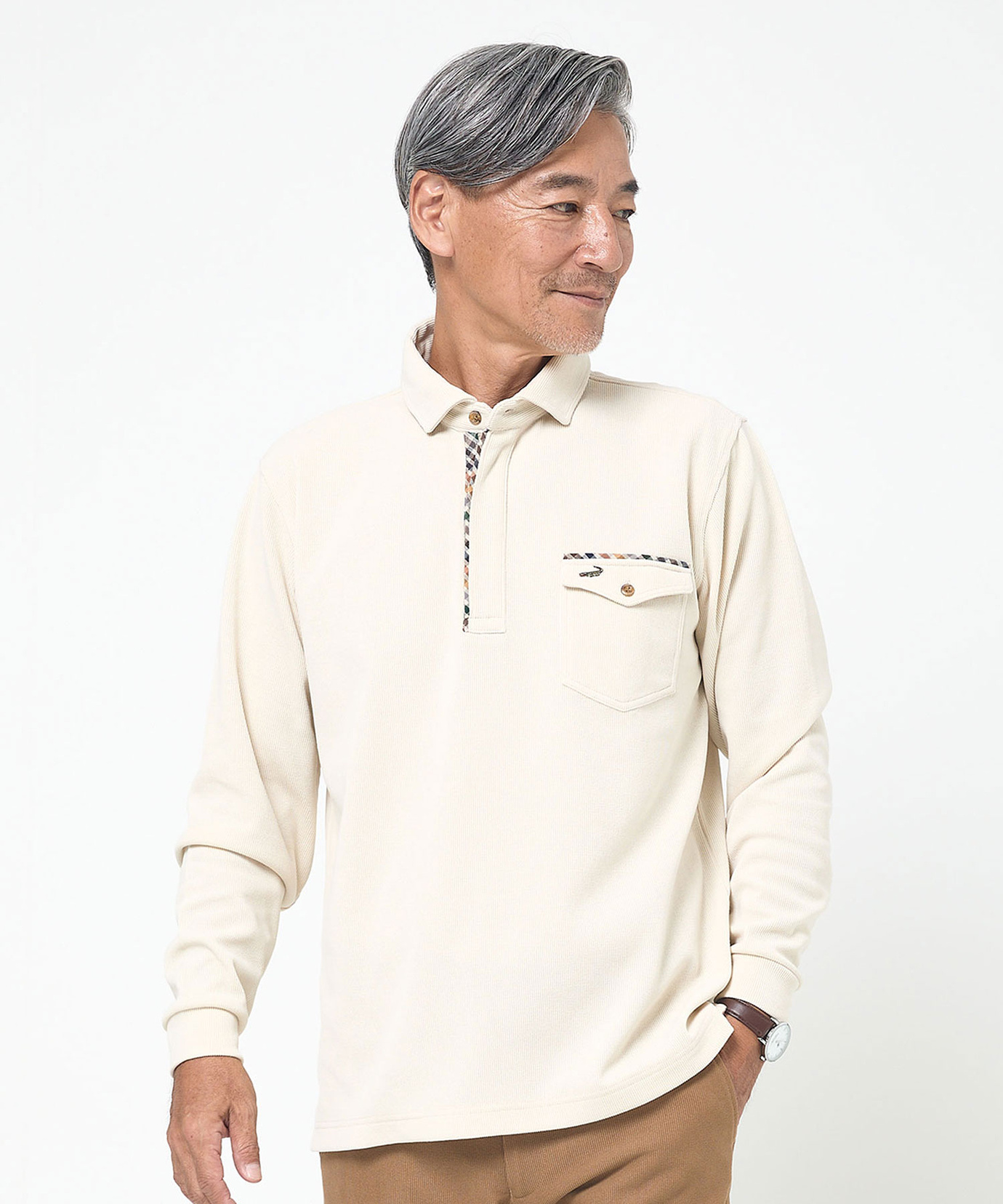 メンズ 起毛 共襟 ポロシャツ通販 [1602-55215] - クロコダイル