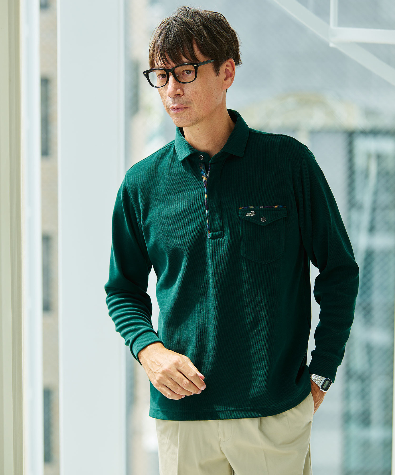 メンズ 起毛 共襟 ポロシャツ通販 [1602-55215] - クロコダイル