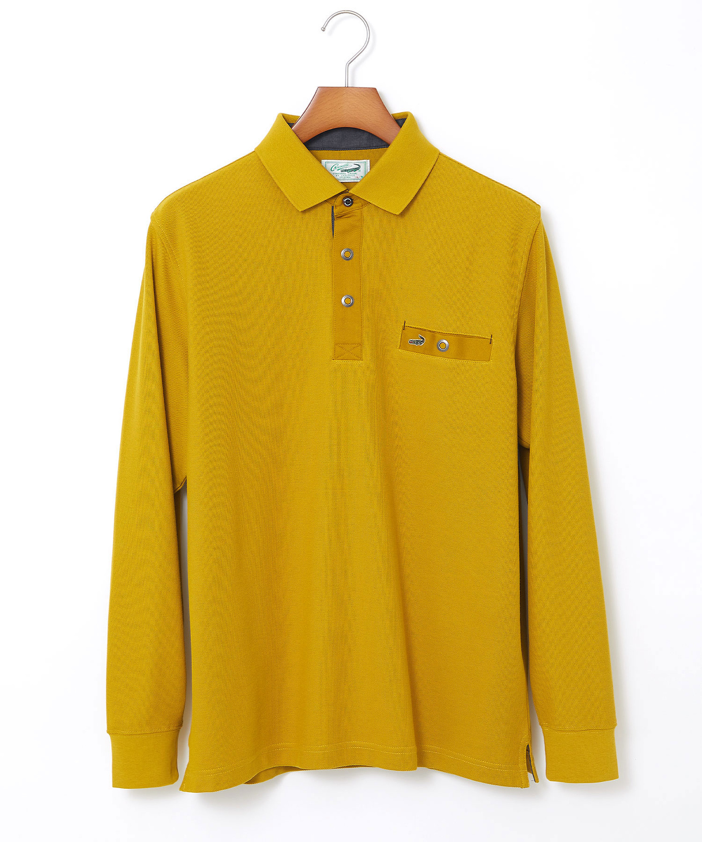 HERMES 襟ボーダーイエローポロシャツ M HERMES 襟ボーダーイエローポロシャツ M HERMES 襟ボーダーイエロー