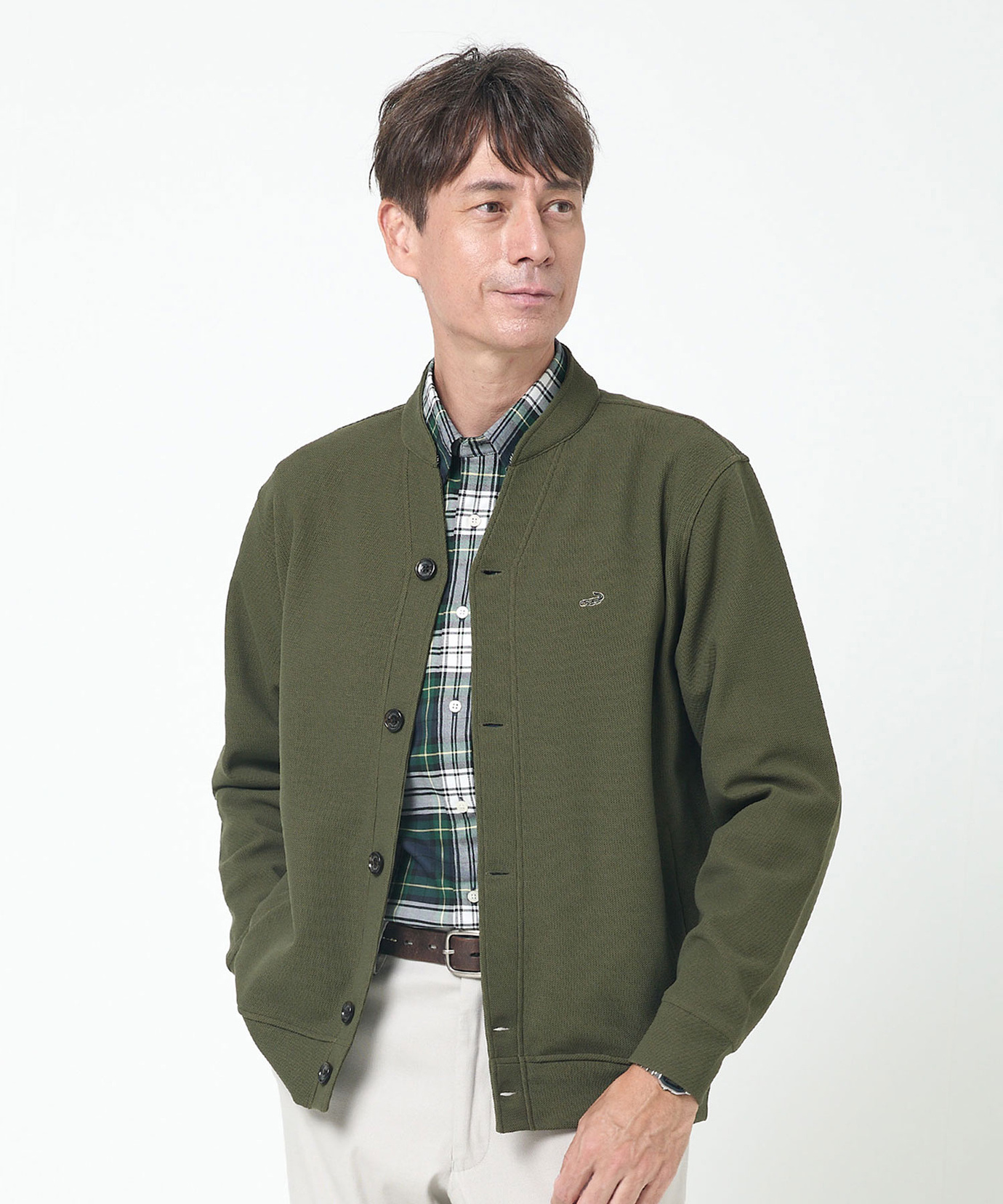 メンズ スタンドカラー カットカーディガン通販 [1602-55218