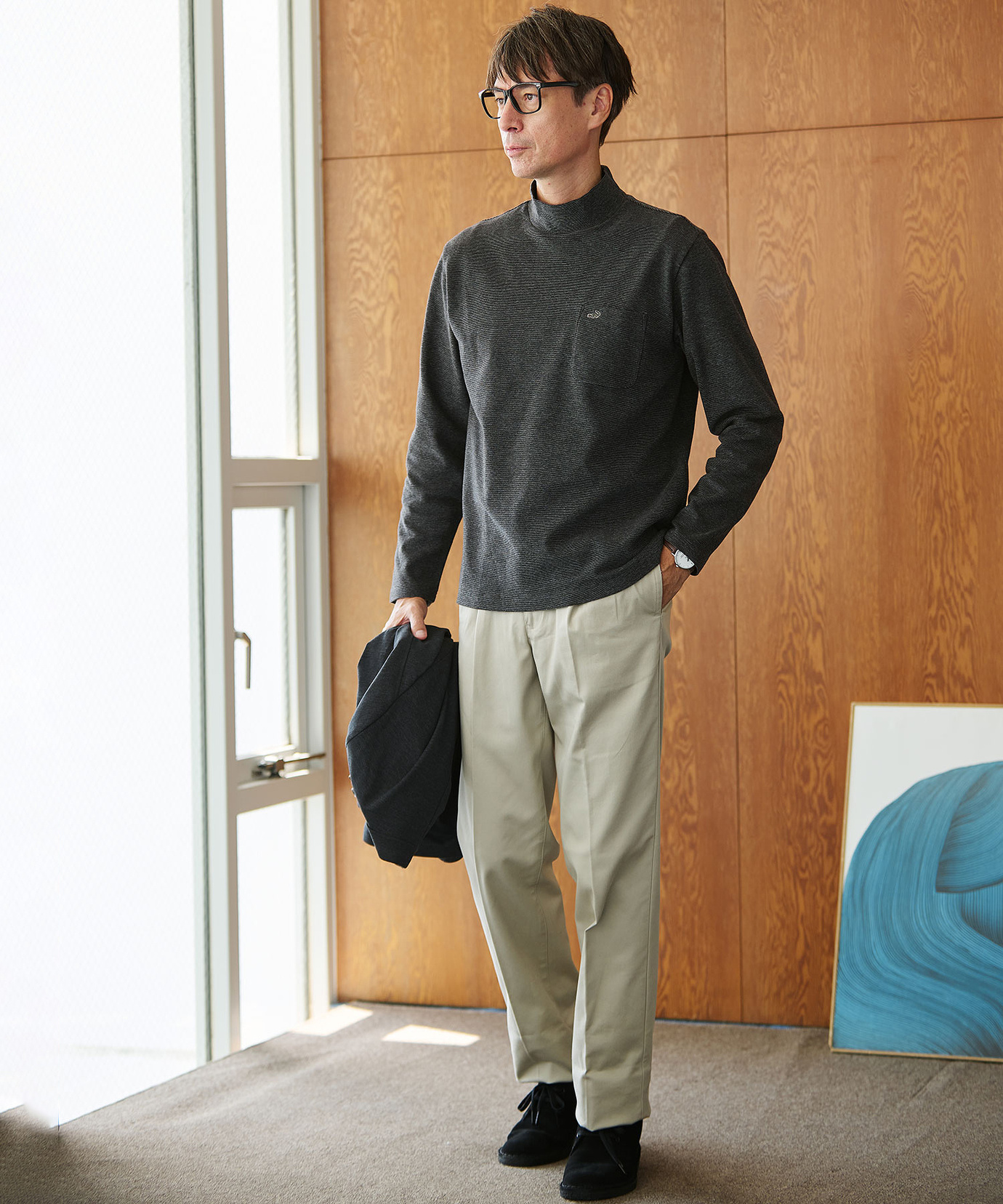 メンズ ハイネック リブ カットソー通販 [1602-55219] - クロコダイル