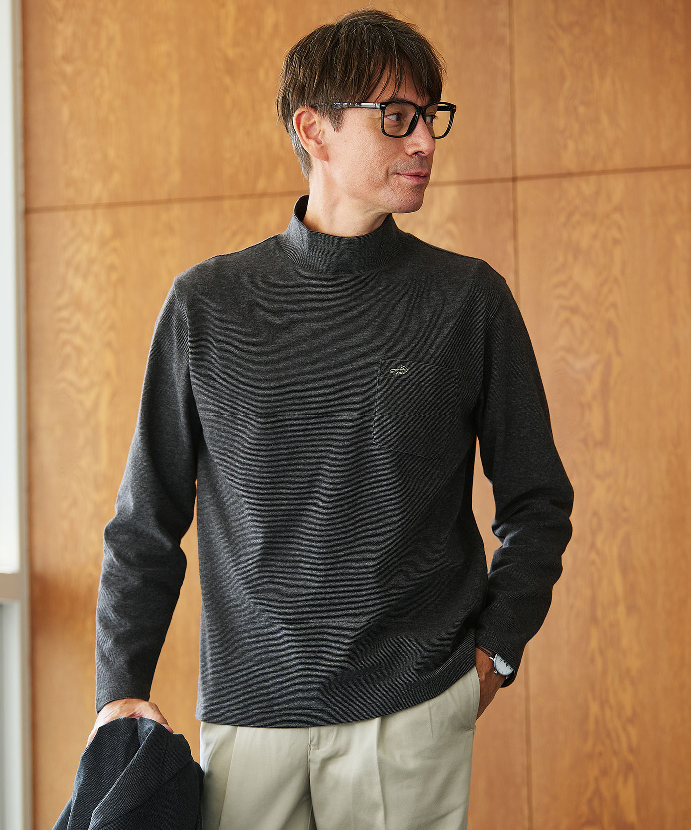 メンズ ハイネック リブ カットソー通販 [1602-55219] - クロコダイル