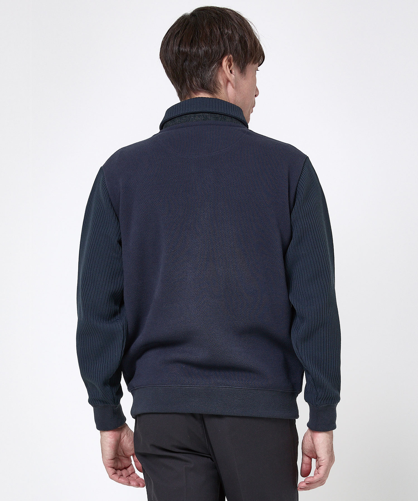 メンズ 鹿の子 リブ 切り替え トレーナー【日本製生地】通販 [1602