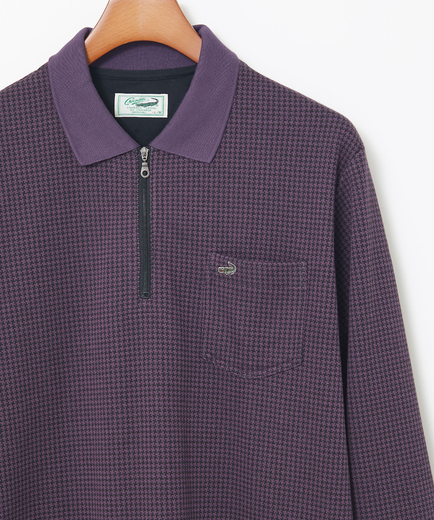 メンズ 千鳥柄 ハーフジップ ポロシャツ通販 [1602-55225