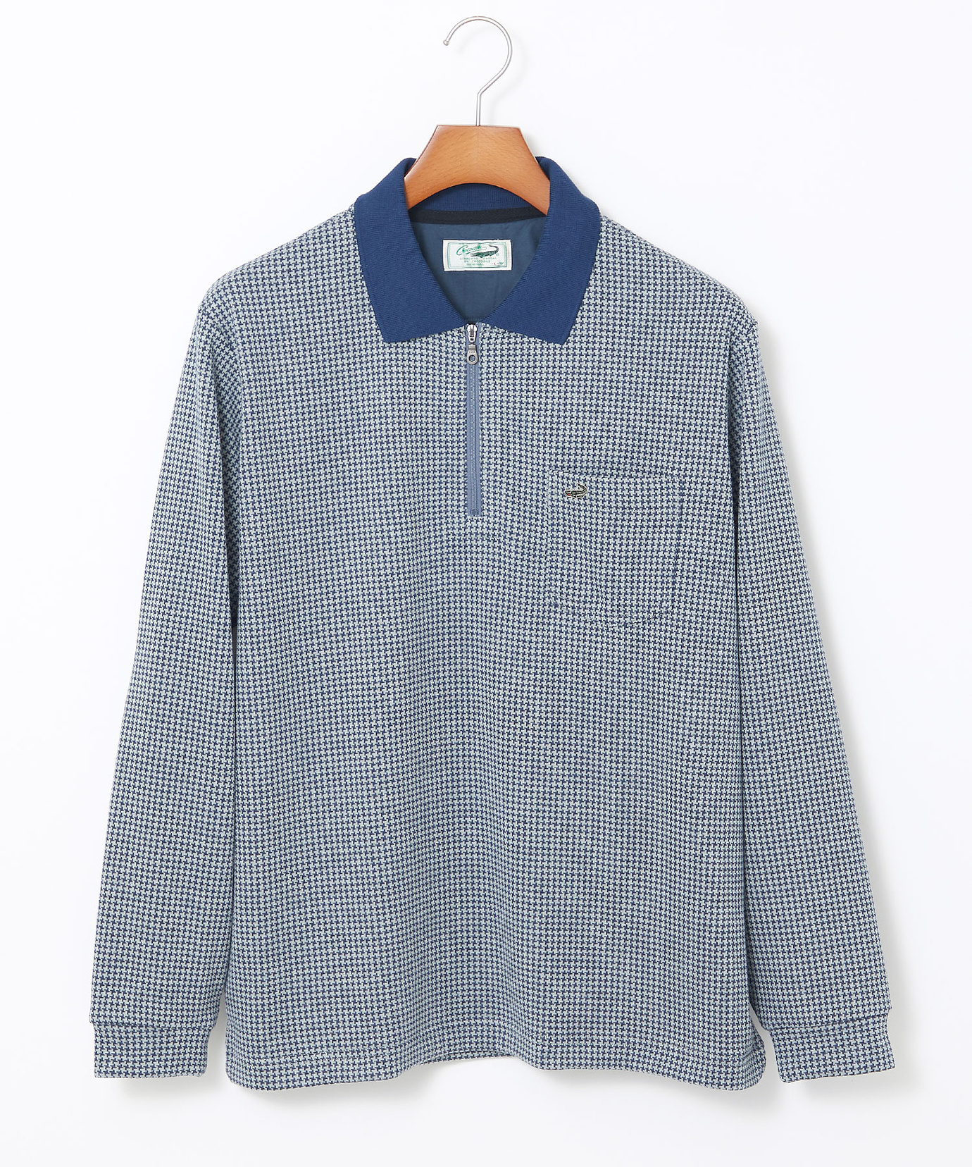 メンズ 千鳥柄 ハーフジップ ポロシャツ通販 [1602-55225