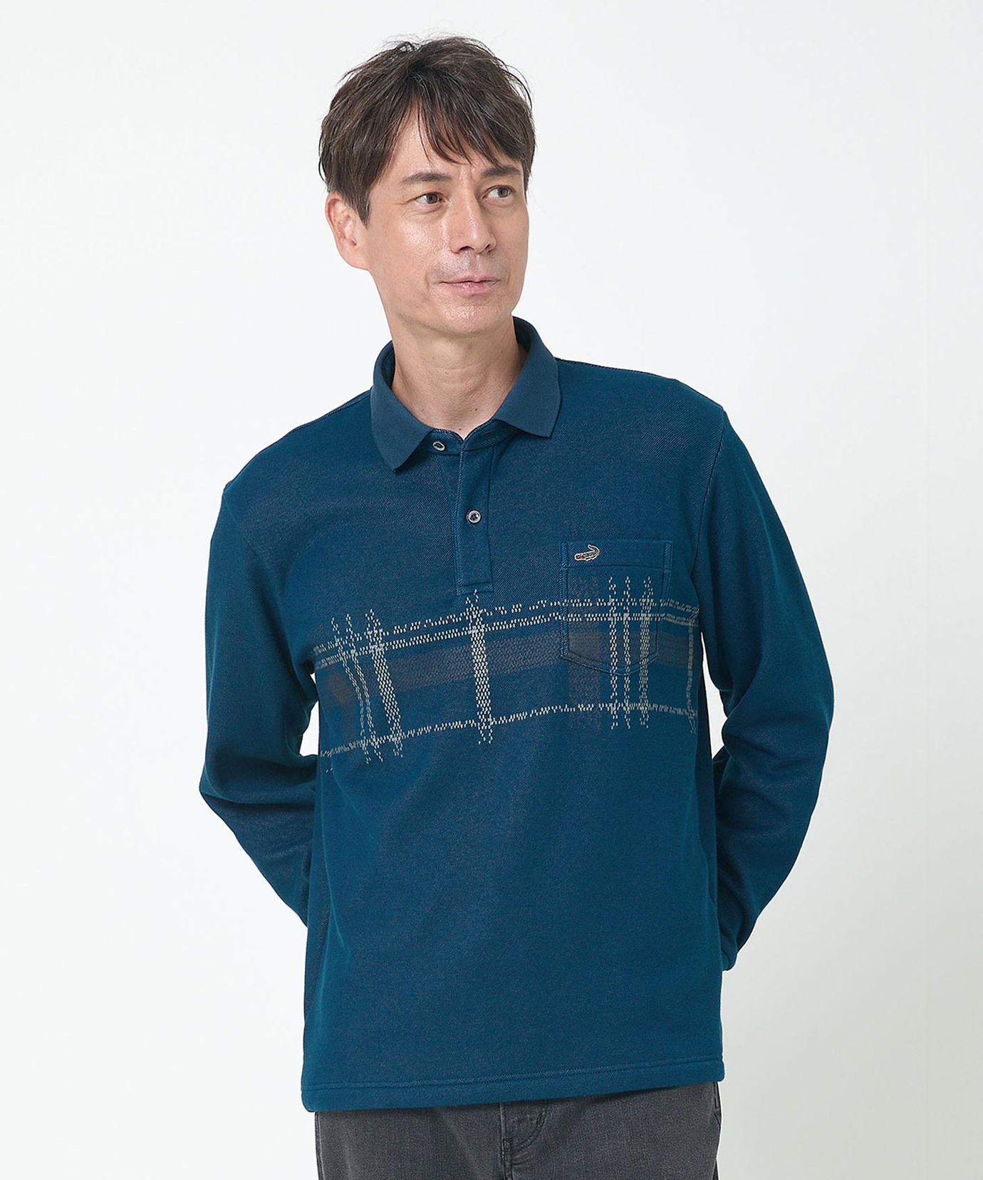 メンズ チェック柄 プリント ポロシャツ通販 [1602-55226