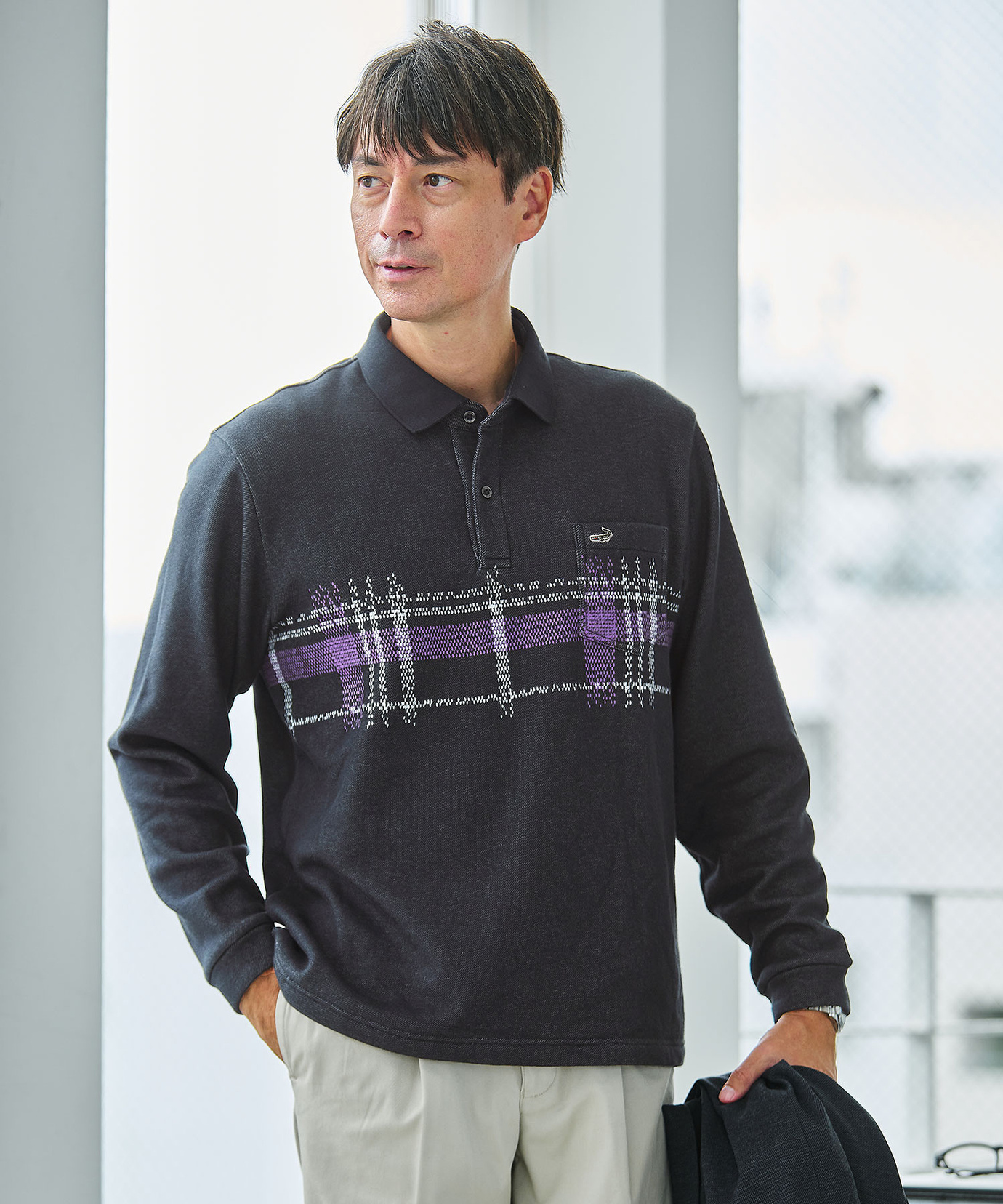 メンズ チェック柄 プリント ポロシャツ通販 [1602-55226