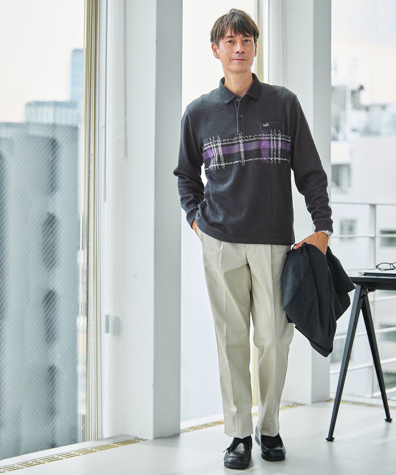 メンズ チェック柄 プリント ポロシャツ通販 [1602-55226