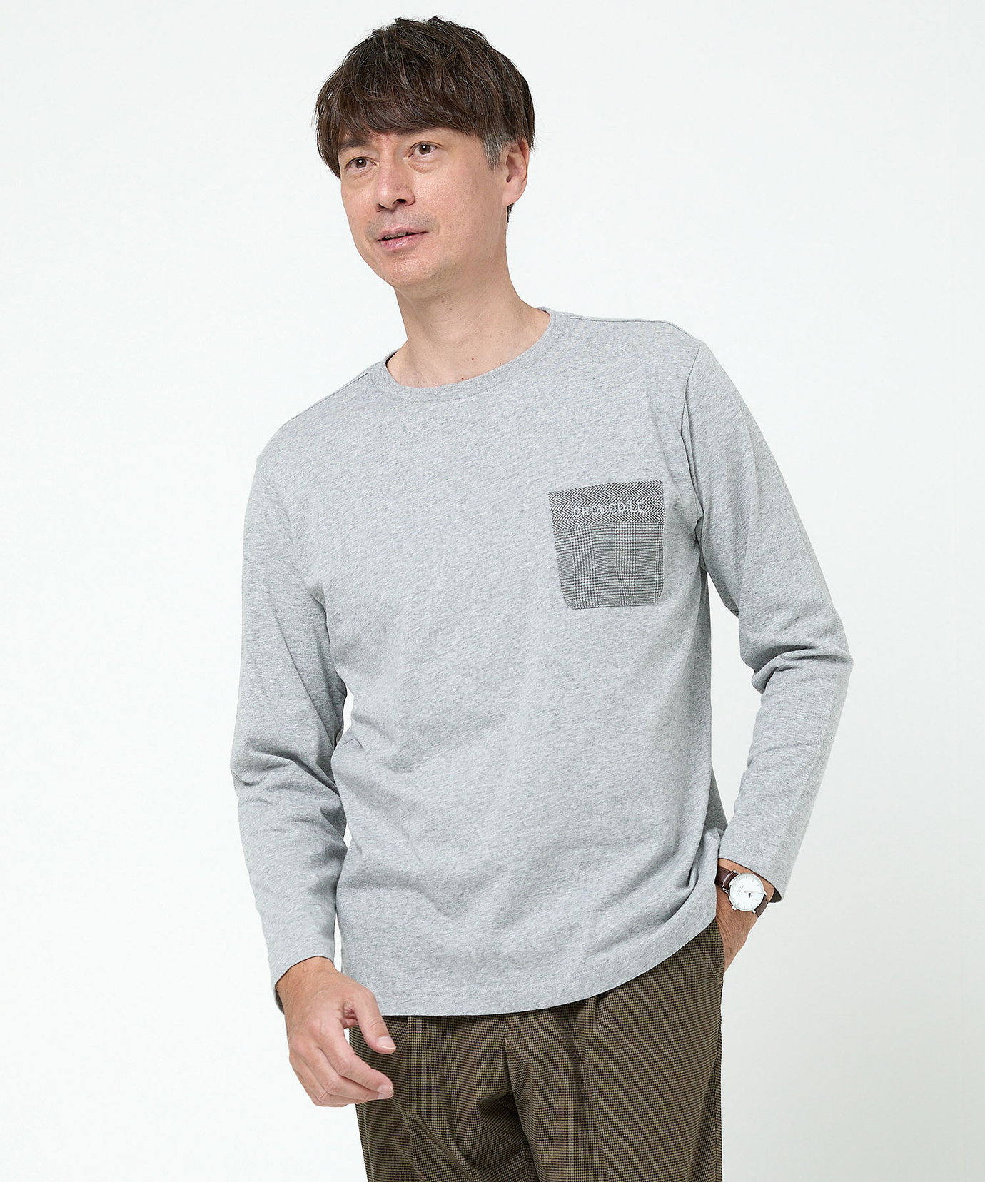 メンズ ポケットデザイン 長袖 Tシャツ通販 [1602-56203