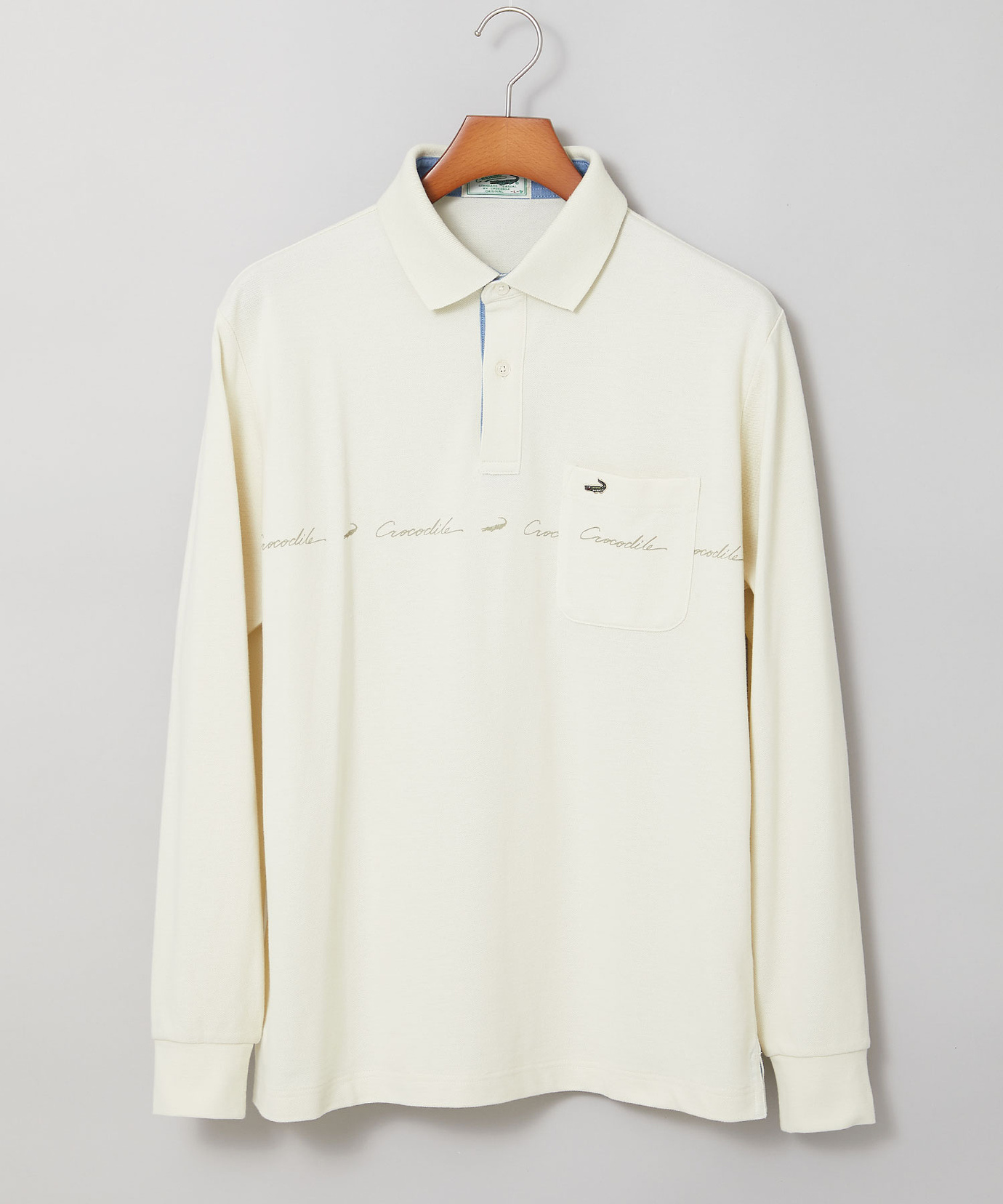 メンズ ロゴプリント 長袖ポロシャツ通販 [1602-56205] - クロコダイル